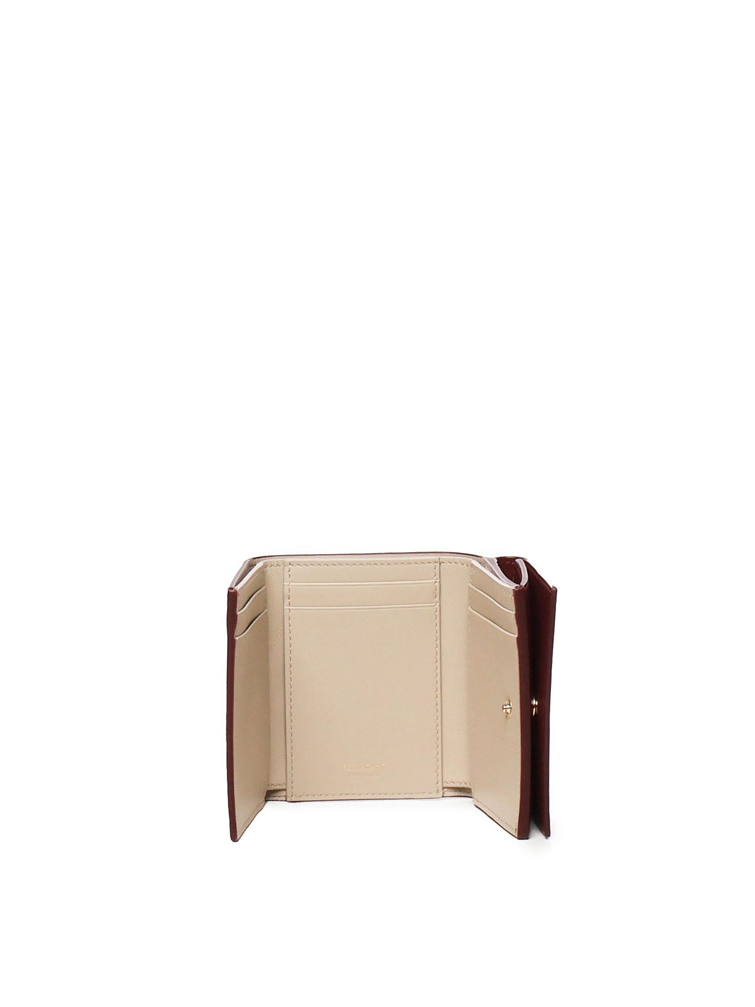 Portafoglio trifold bicolore 220867 779960002 FERRAGAMO
