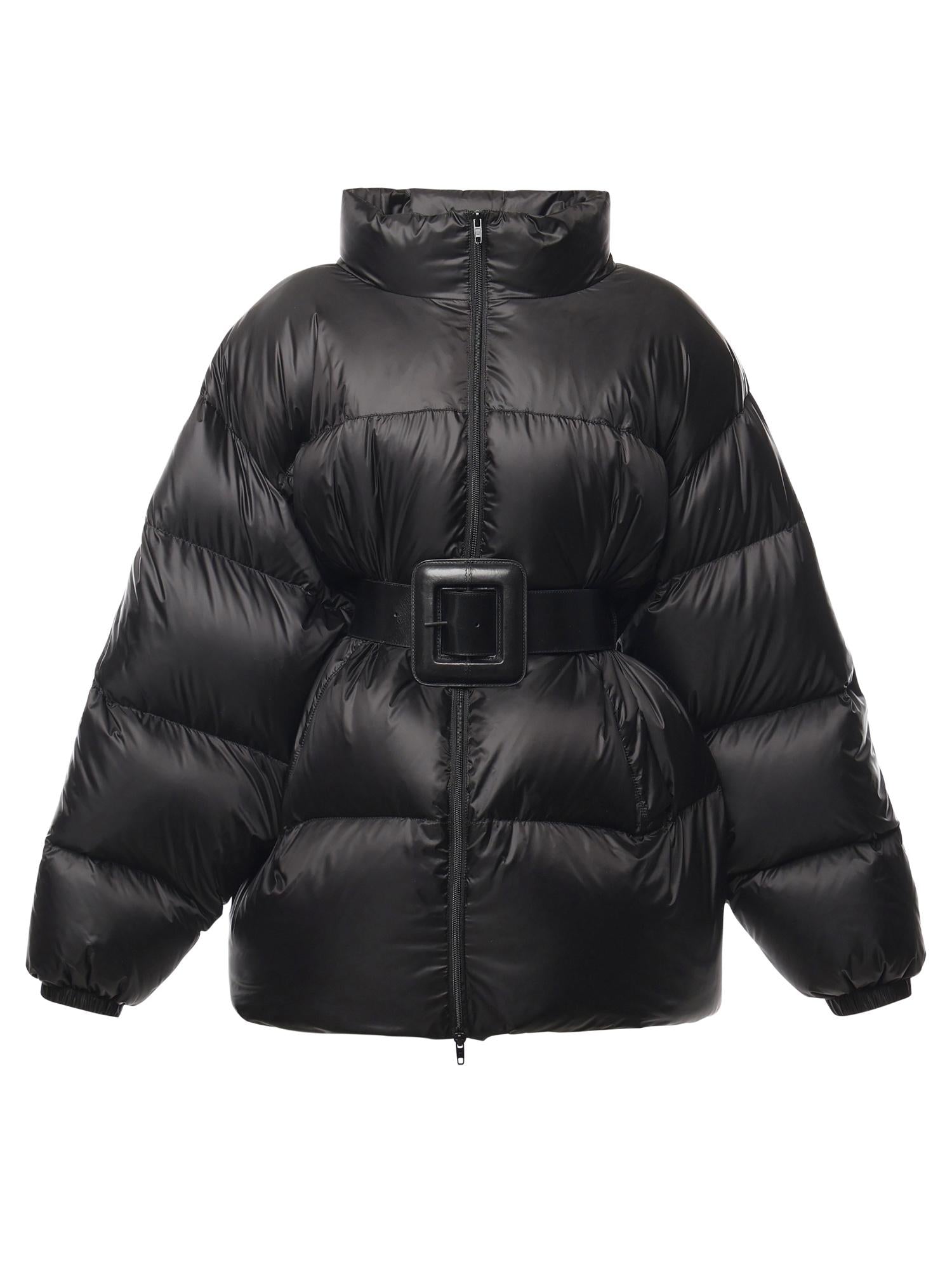 Piumino corto Hourglass con cintura in tessuto tecnico 850864 TTO411000 BALENCIAGA