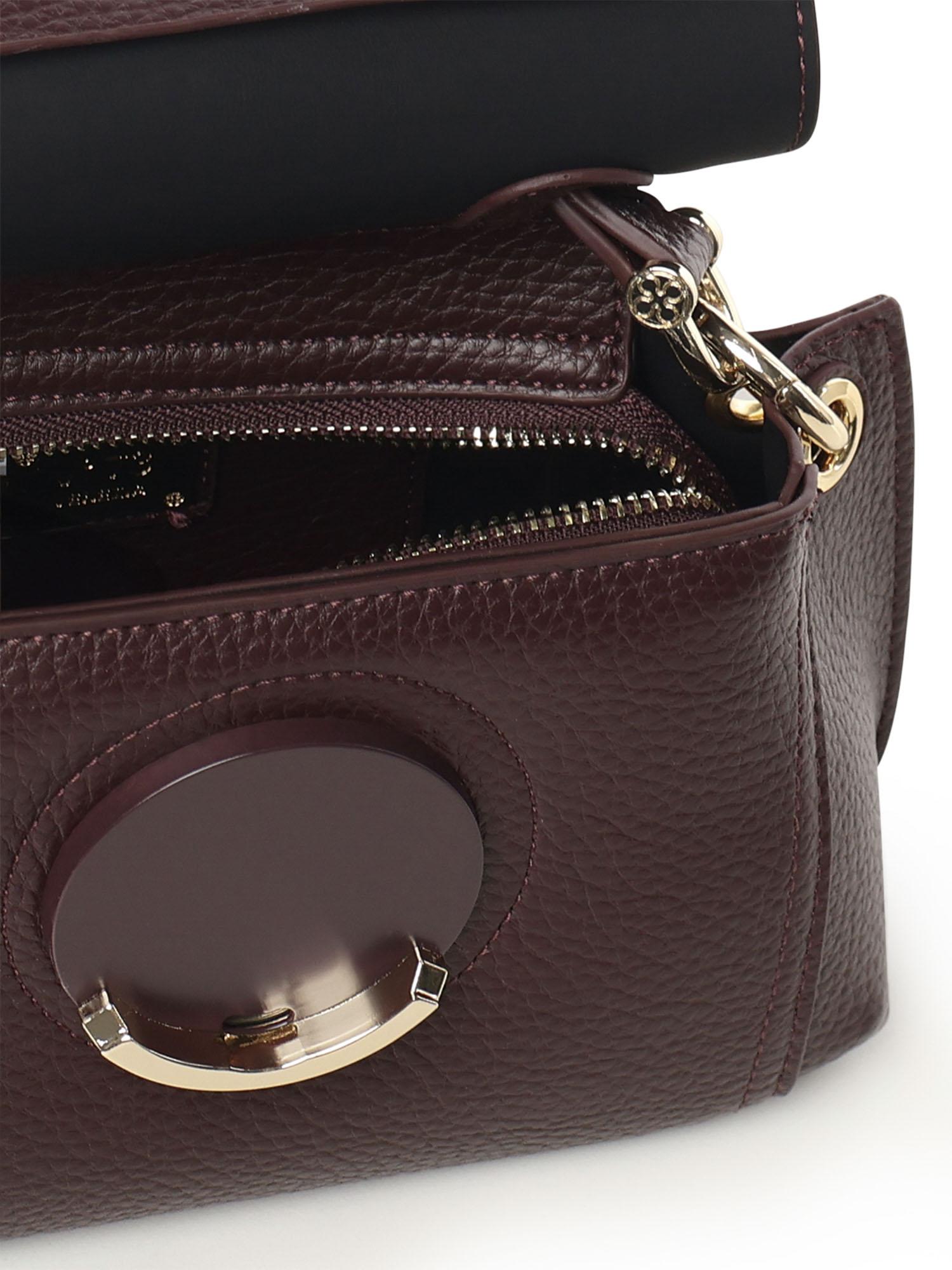 Borsa a mano Federica V small<BR/> 73BS9ER02 FEDERICA VBORDEAUX V° 73