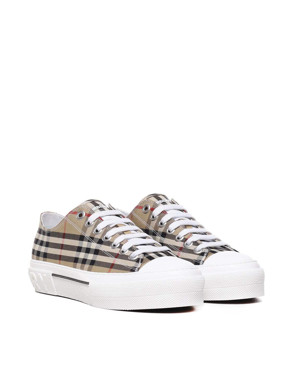 Sneaker in cotone con motivo vintage check 8049745 A7028 BURBERRY