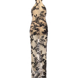 Abito lungo stampa flock 105603 A2QDNZ8 PINKO