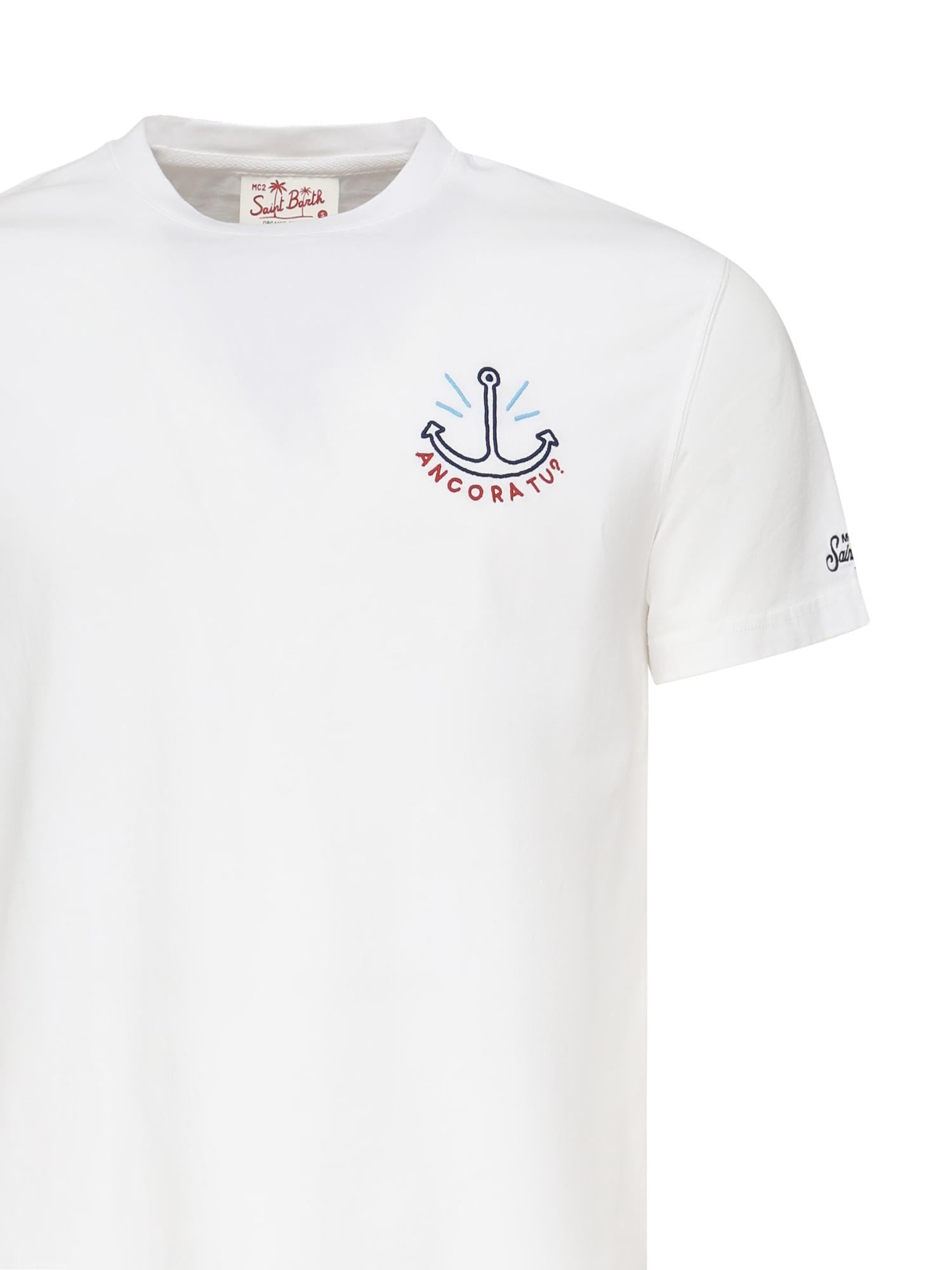 T-shirt Portofino con ricamo POT0001 05010H MC2 SAINT BARTH