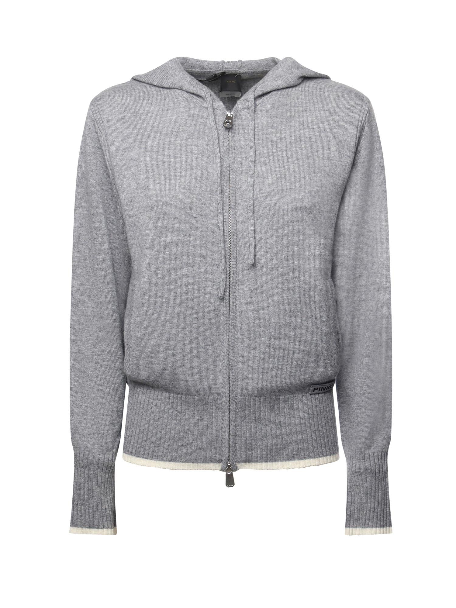 Cardigan con zip in lana e cashmere 105491 A2Q9II2 PINKO