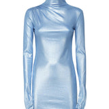 Abito collo alto con scollo T150162A TJV040DEEP DENIM THE ANDAMANE