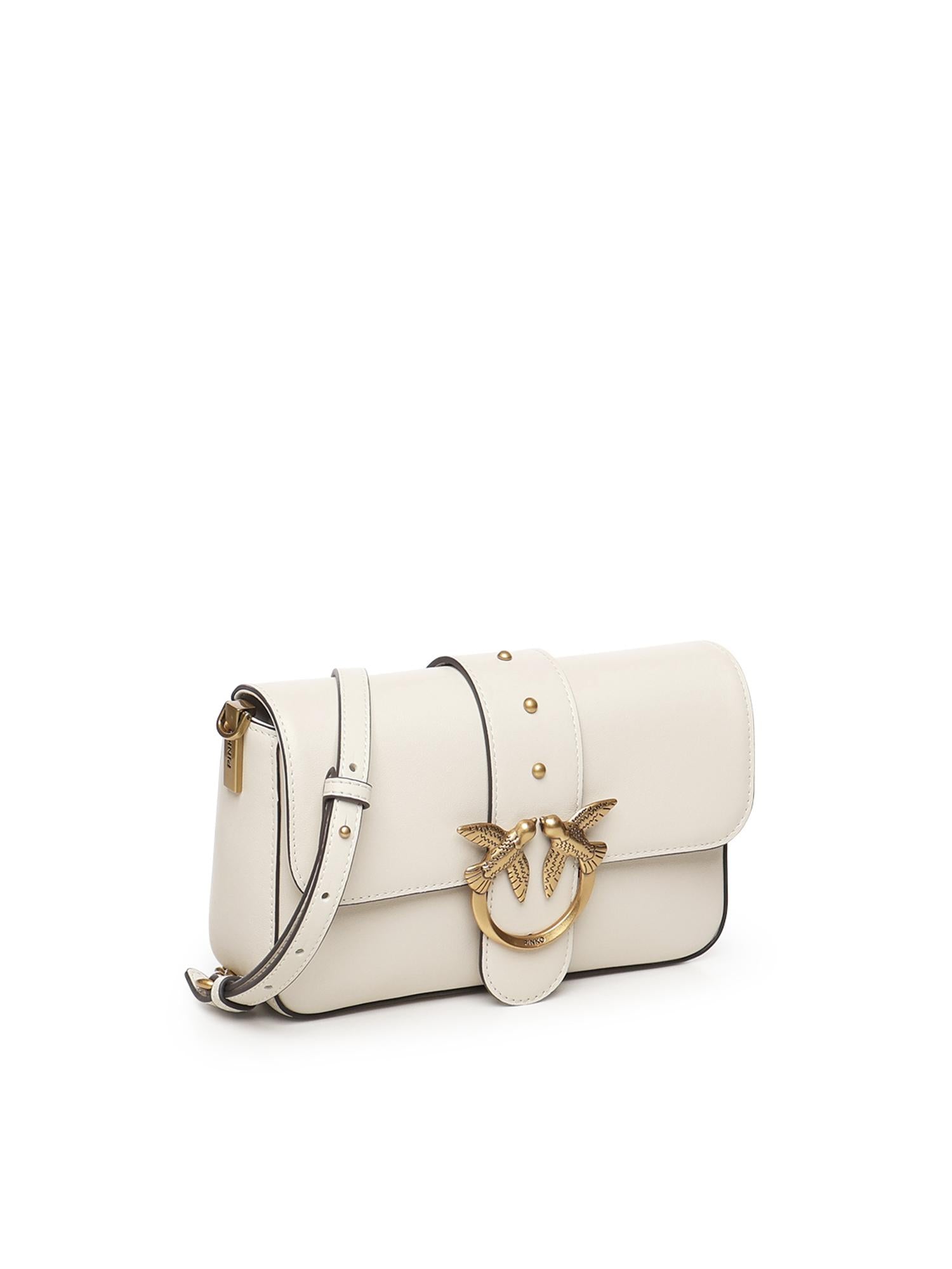 Borsa a spalla piccola Mini Love Bag Slouchy in pelle 105824 A0QOZ14Q PINKO