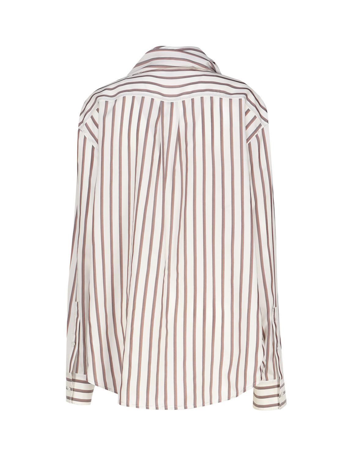 Camicia a righe in seta con collo foulard 748134 V35L09032 BOTTEGA VENETA