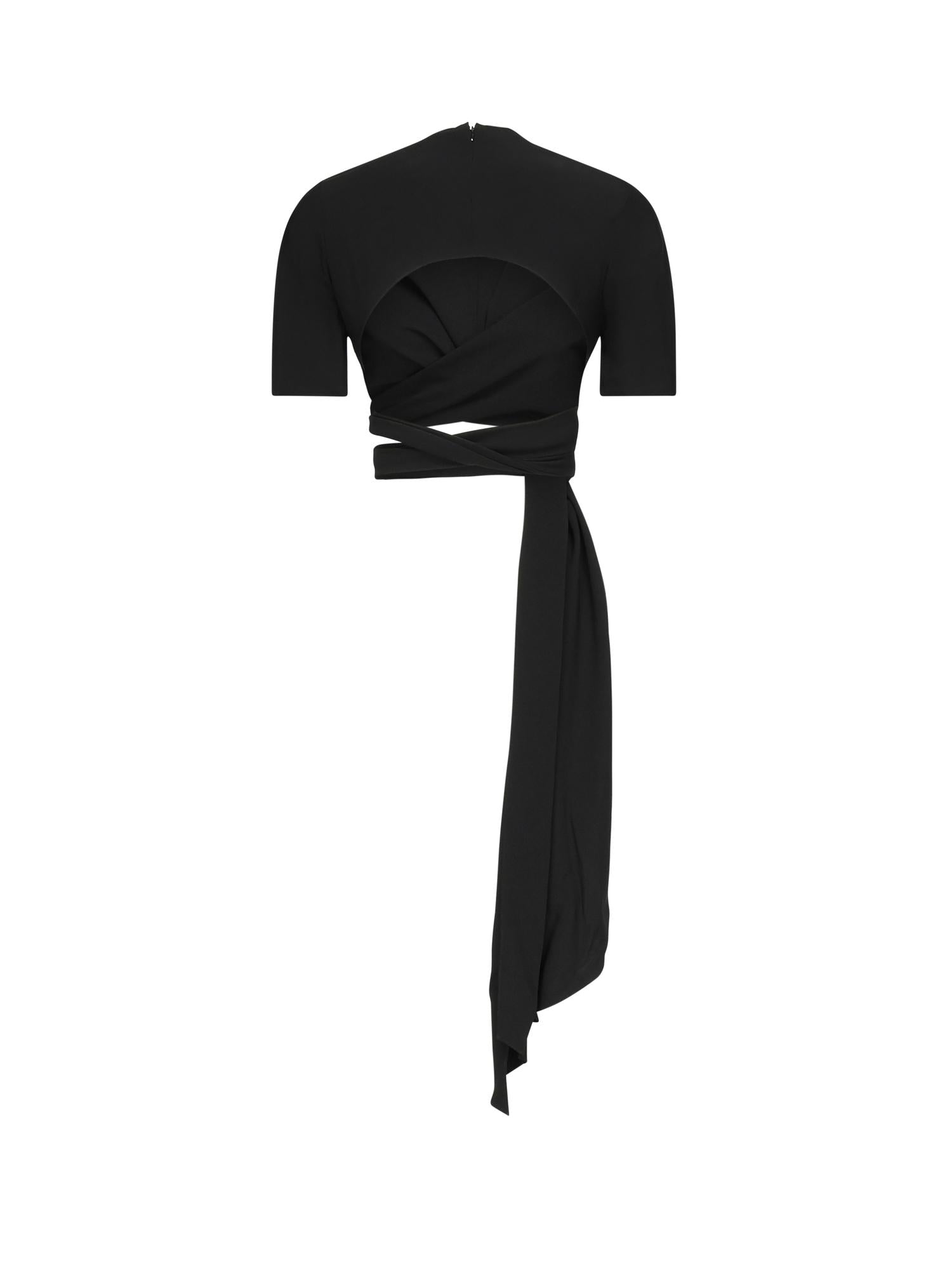Top in crêpe di misto viscosa AA9H1250W071B 995 ALAIA