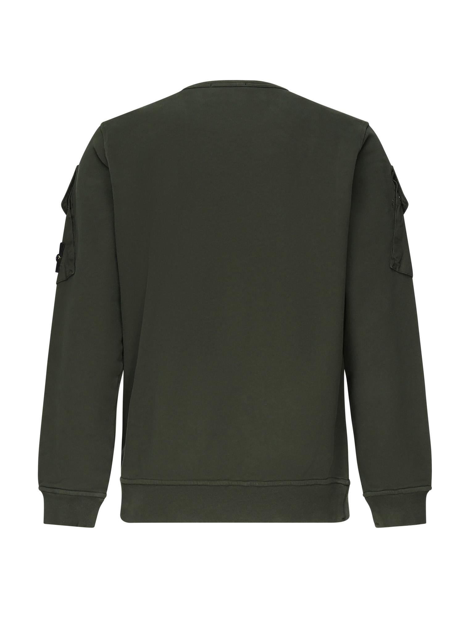 Felpa girocollo con tasche sulle maniche K2S156100008 S0A20V005E STONE ISLAND