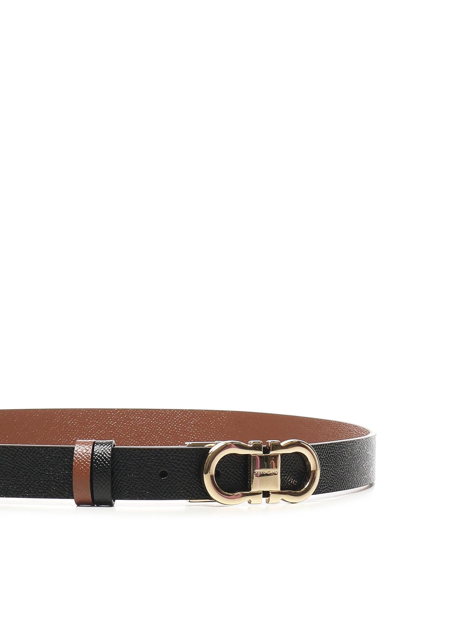 Cintura regolabile e reversibile Gancini 230294 780407009 FERRAGAMO