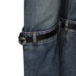 Jeans dritti con fibbia in pelle COPP32F2014 BLU COPERNI