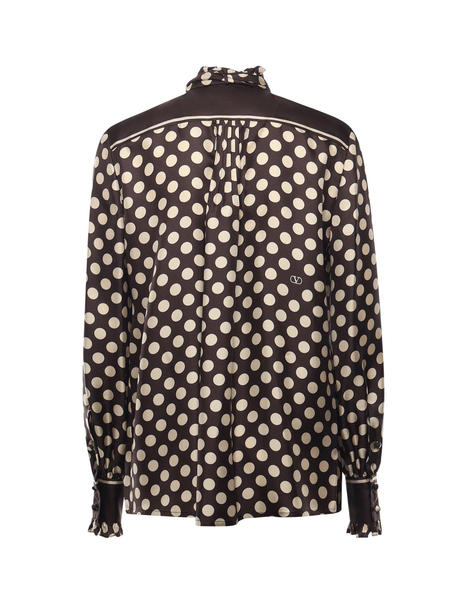 Camicia in twill stampa plus de pois 7B3AB7T7 9JHRDQ VALENTINO GARAVANI