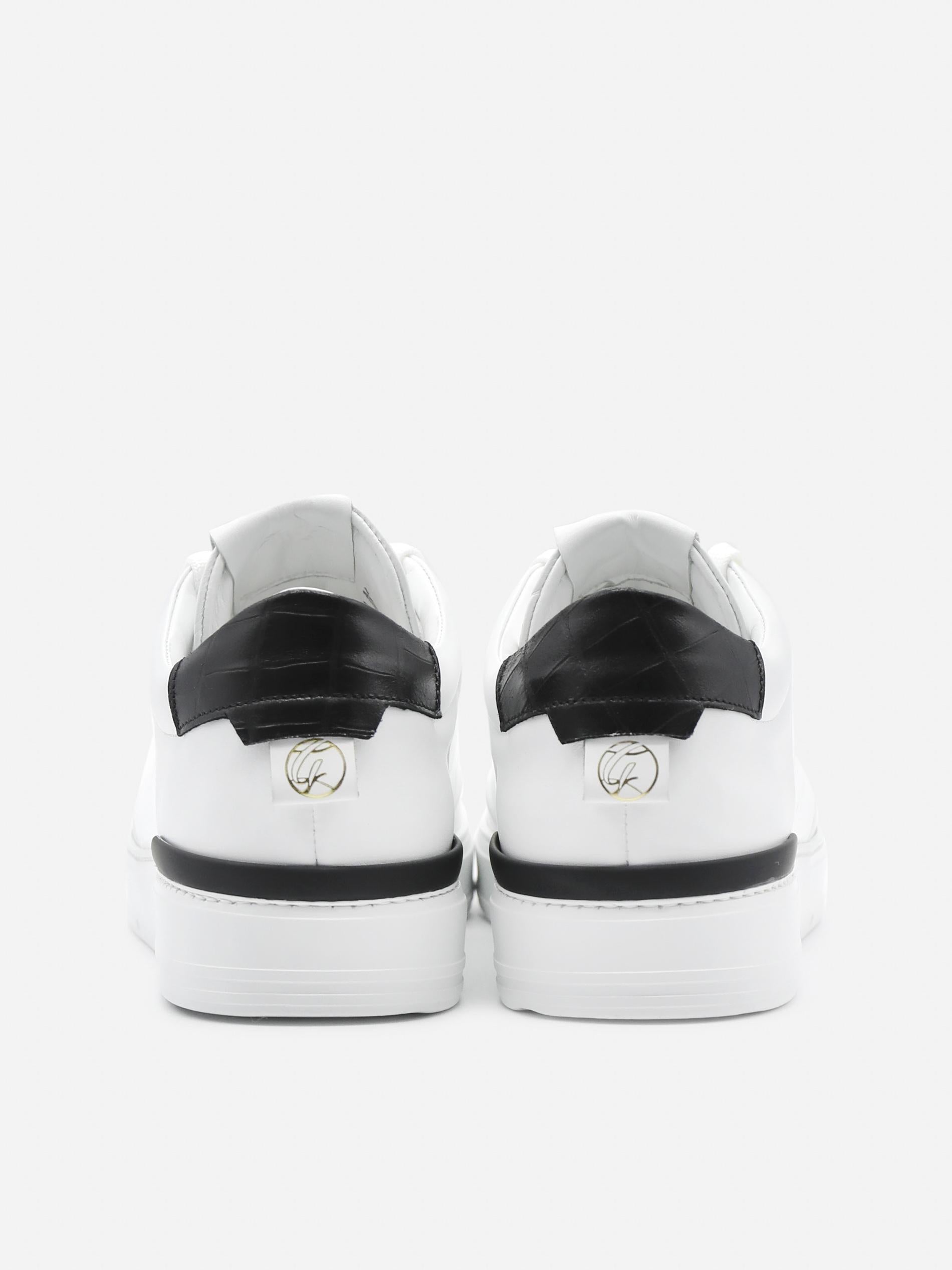 Sneakers King1 in pelle con inserto effetto coccodrillo pe 2021 KING1 -WHITE/GOLD GIULIANO GALIANO