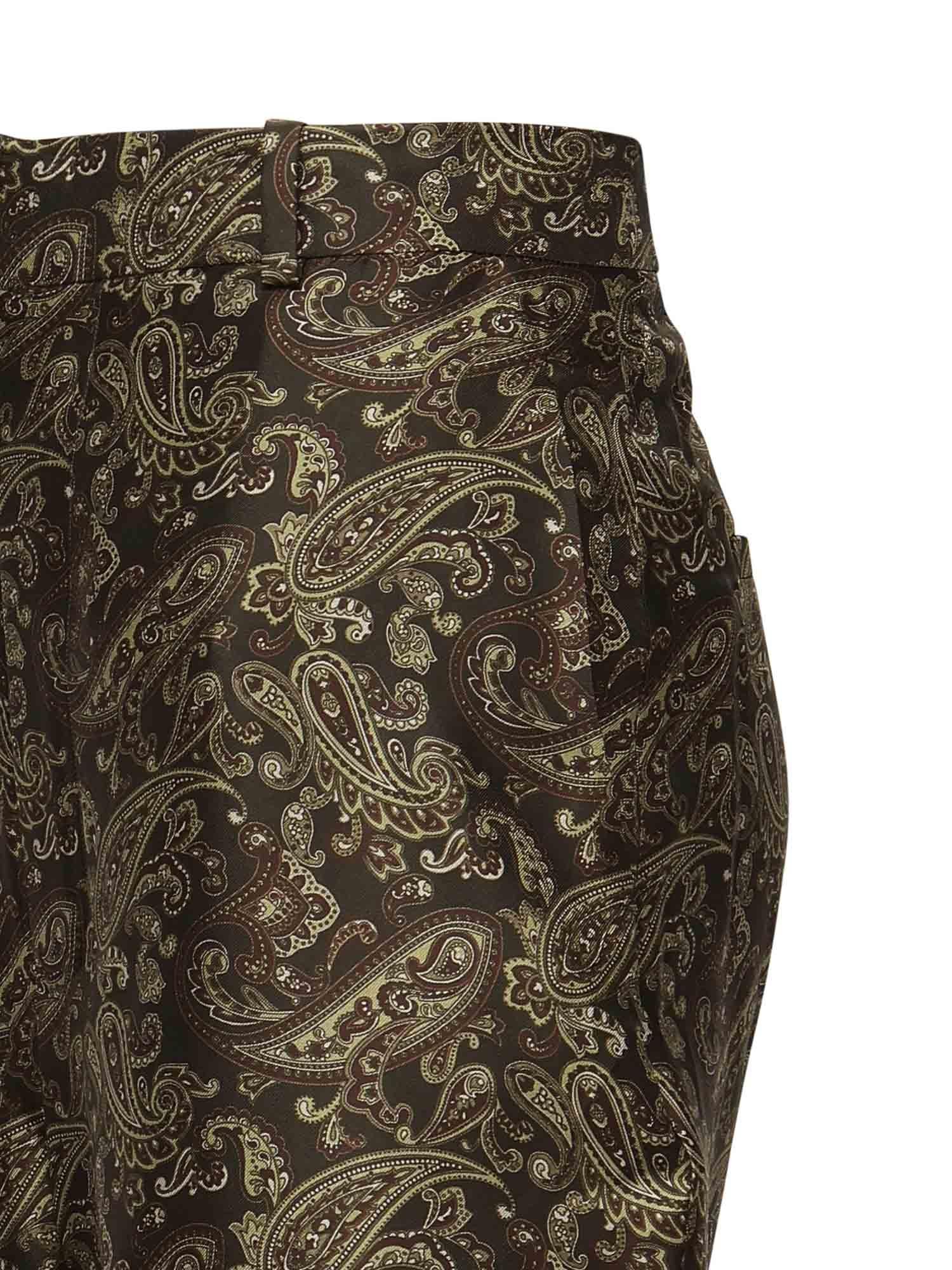 Pantaloni paisley in twill di seta 820232 Y6K901355 SAINT LAURENT