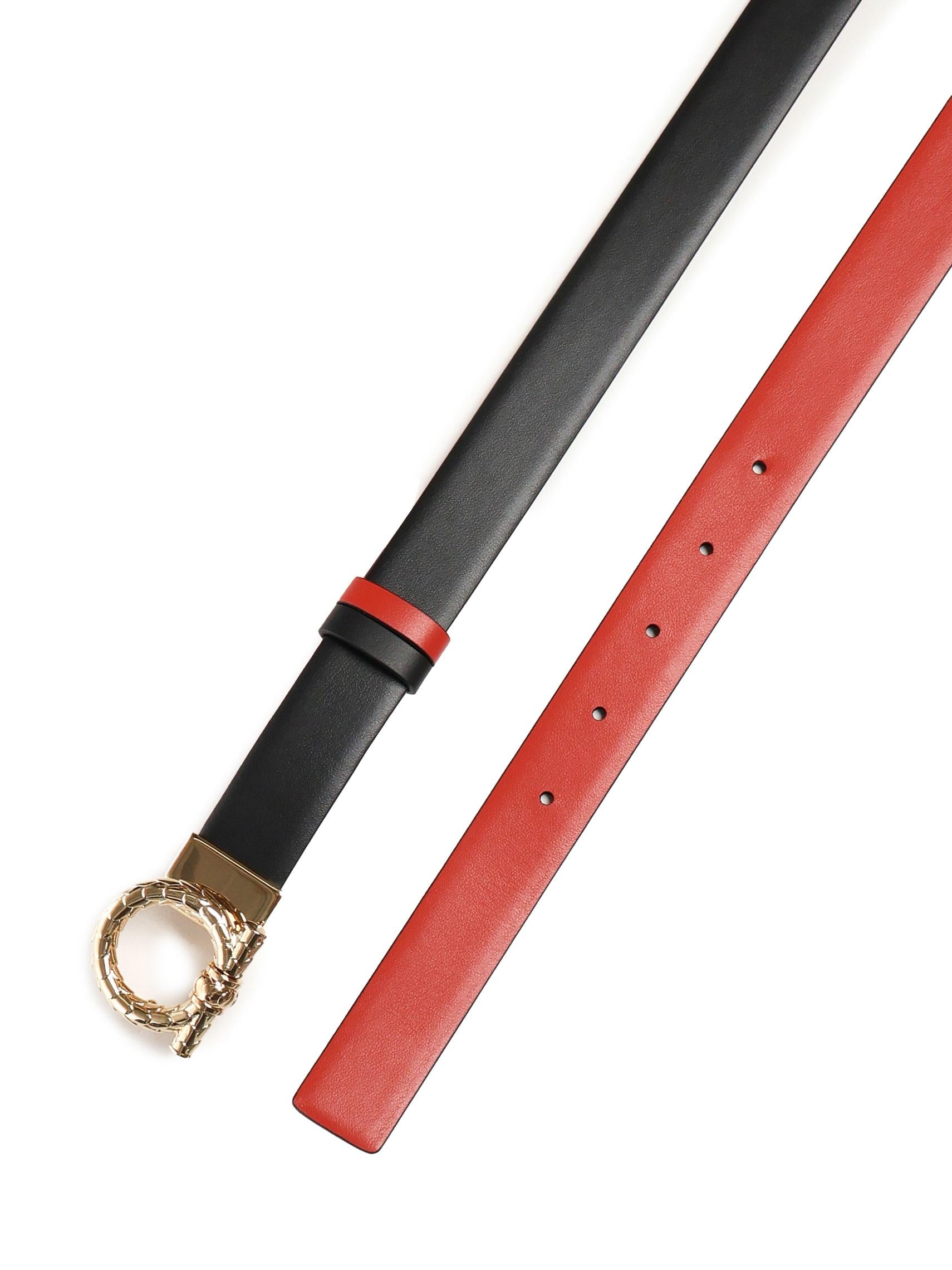 Cintura reversibile con Gancini<BR/> 230372 780478004 FERRAGAMO