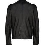 Giubbotto in pelle con placca logata G9ZY5L HULR0N0000 DOLCE & GABBANA