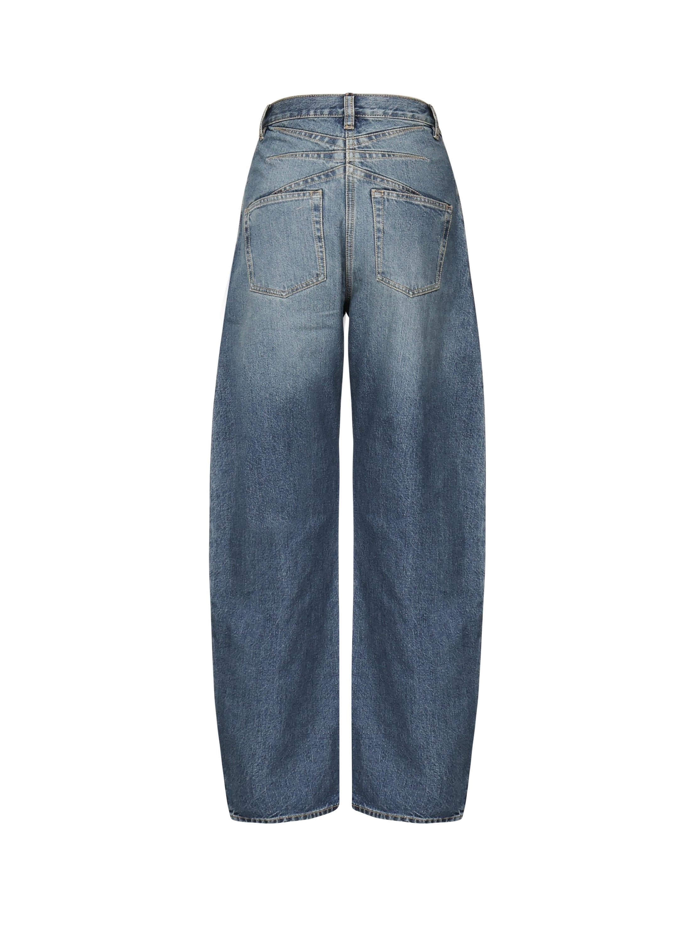Jeans Round in denim délavé AA9P0176T536A 525 ALAIA