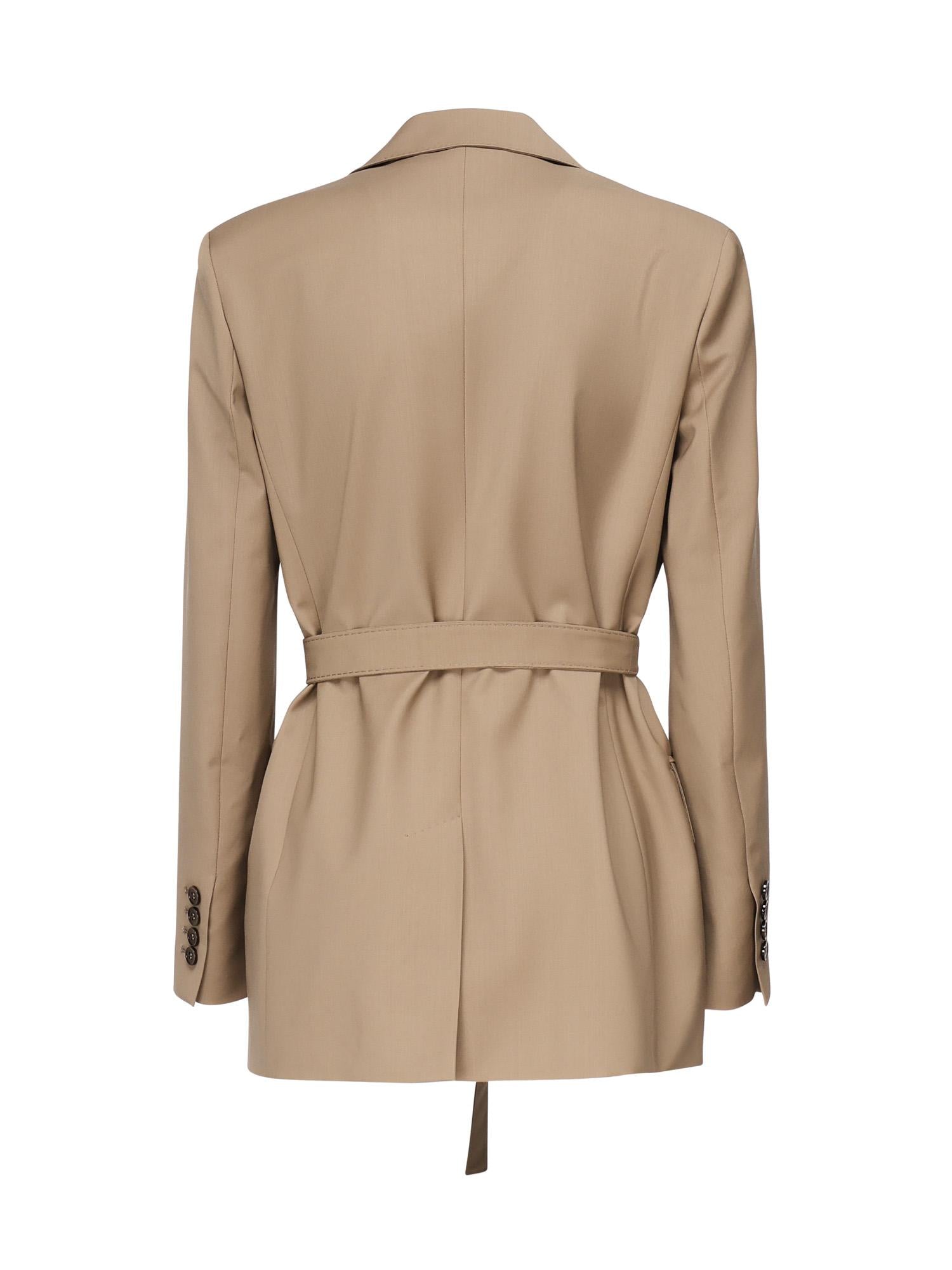 Blazer in tela di lana con cintura 2521046101600 010 MAX MARA