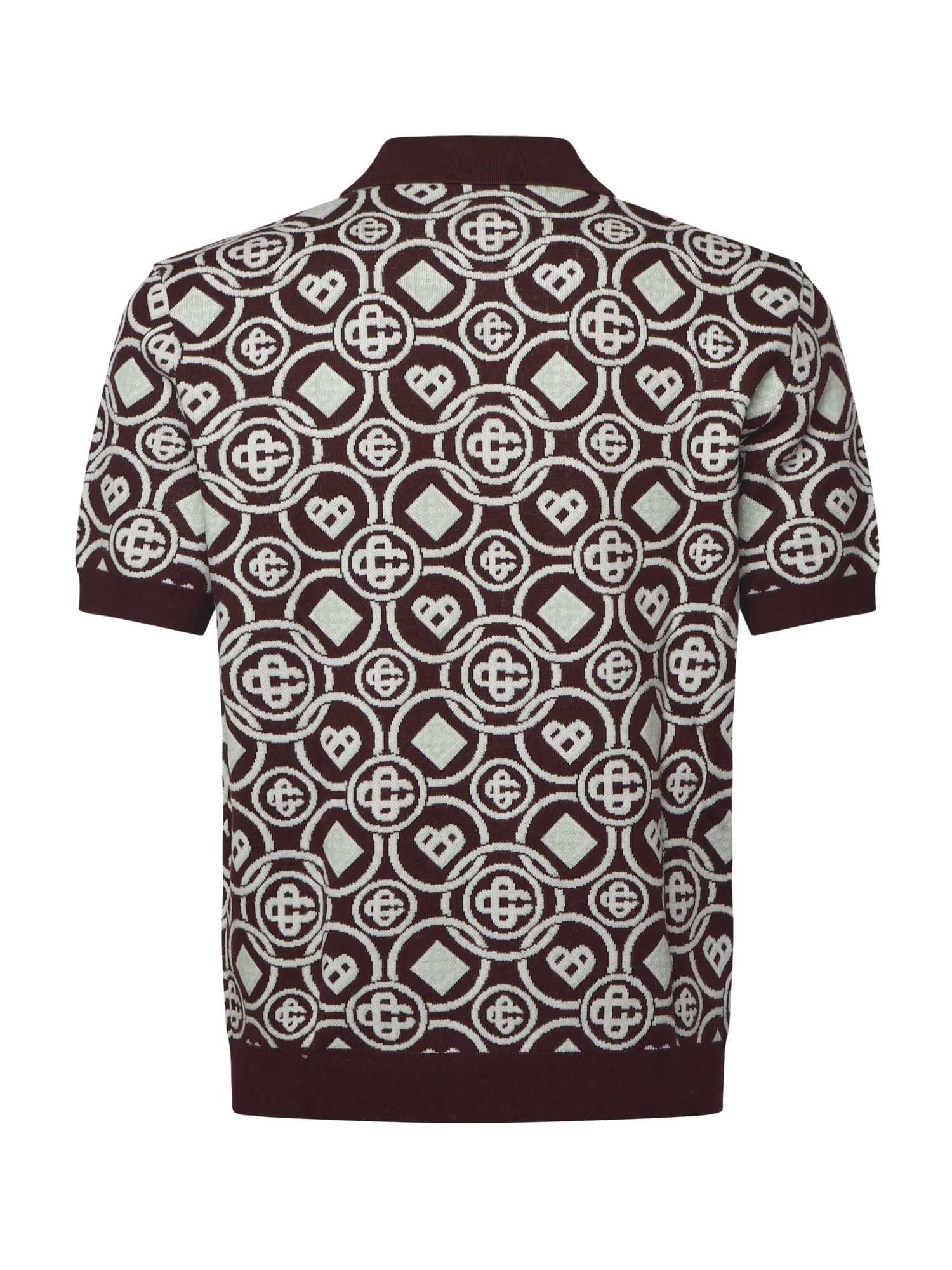 Polo in maglia di cotone con monogramma MAW25KW1092 01 CASABLANCA