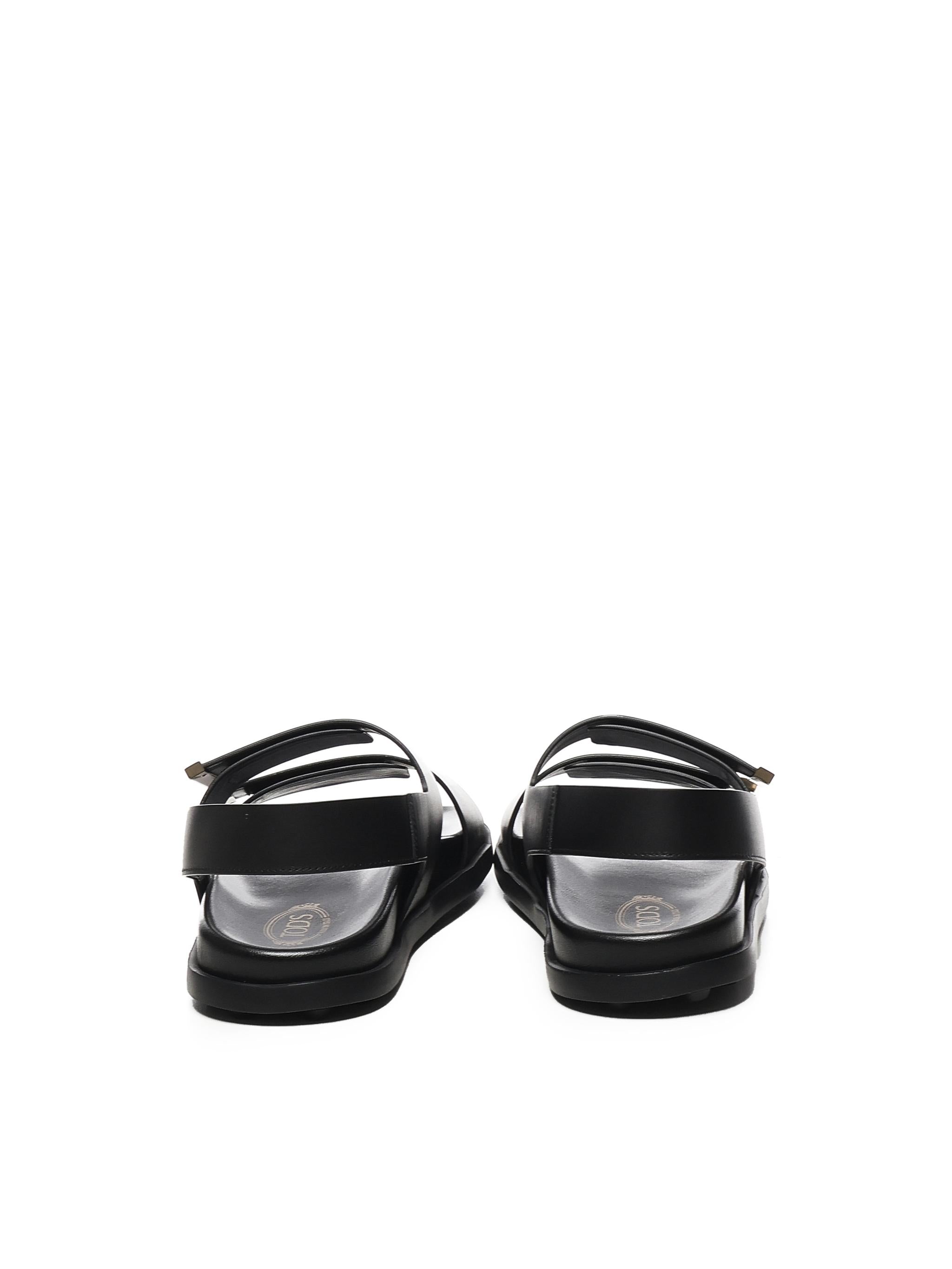 Sandalo a fasce in pelle XXW68K0JE60N6M B999 TOD'S