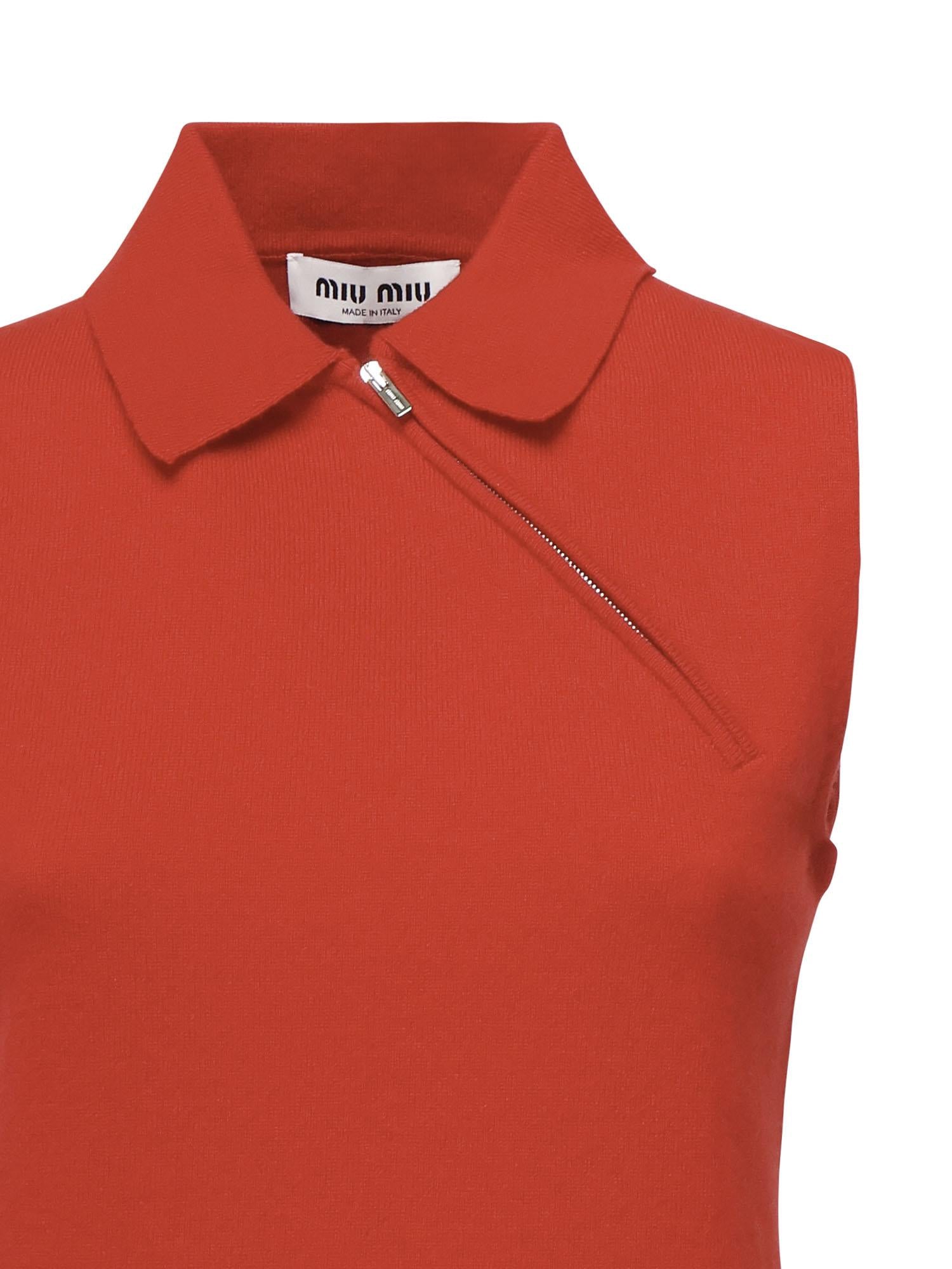 Polo smanicata in cashmere MML00D 18A9F0011 MIU MIU