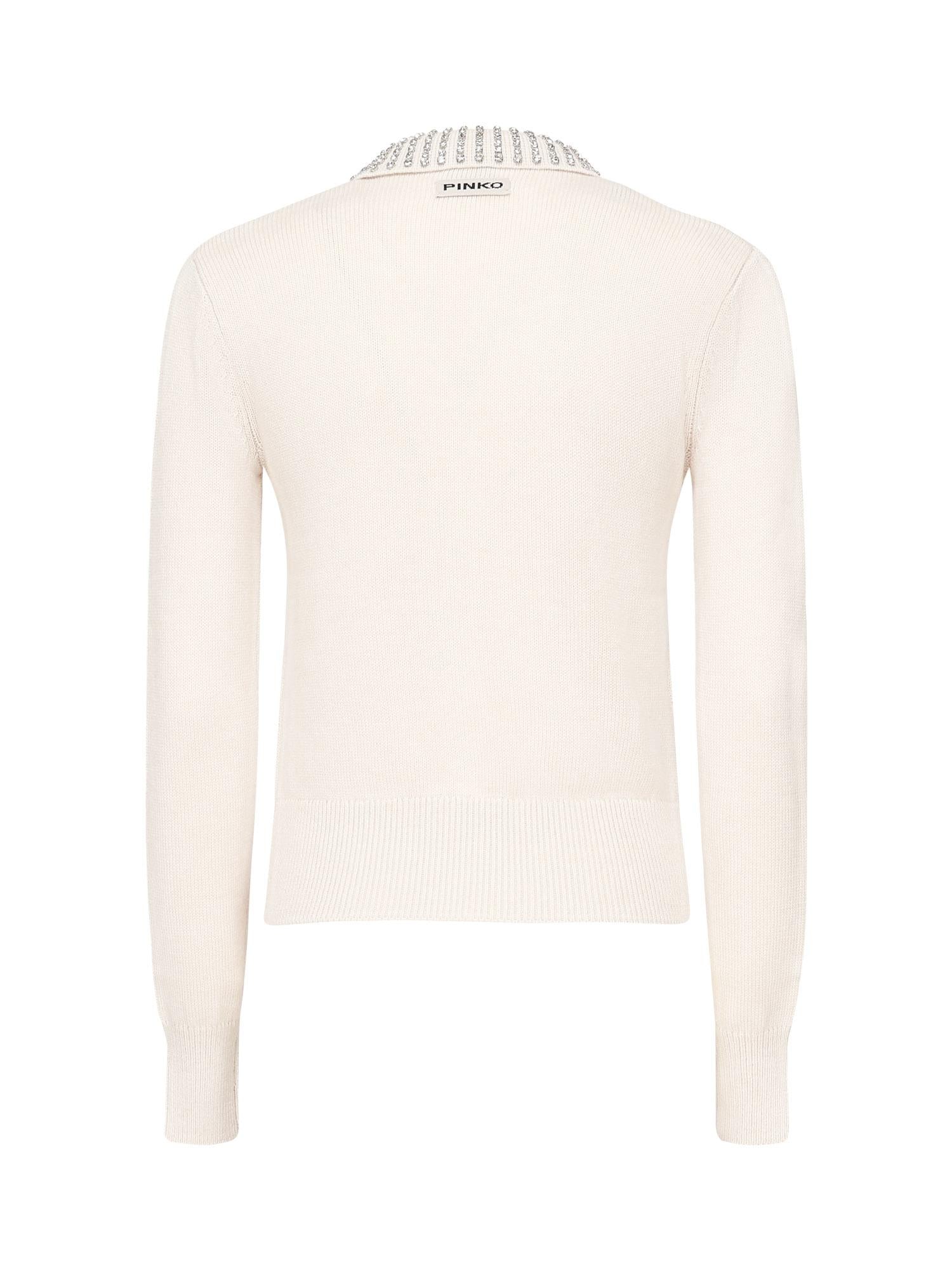 Maglia con colletto e strass<BR/><BR/> 105530 A2S4I23 PINKO