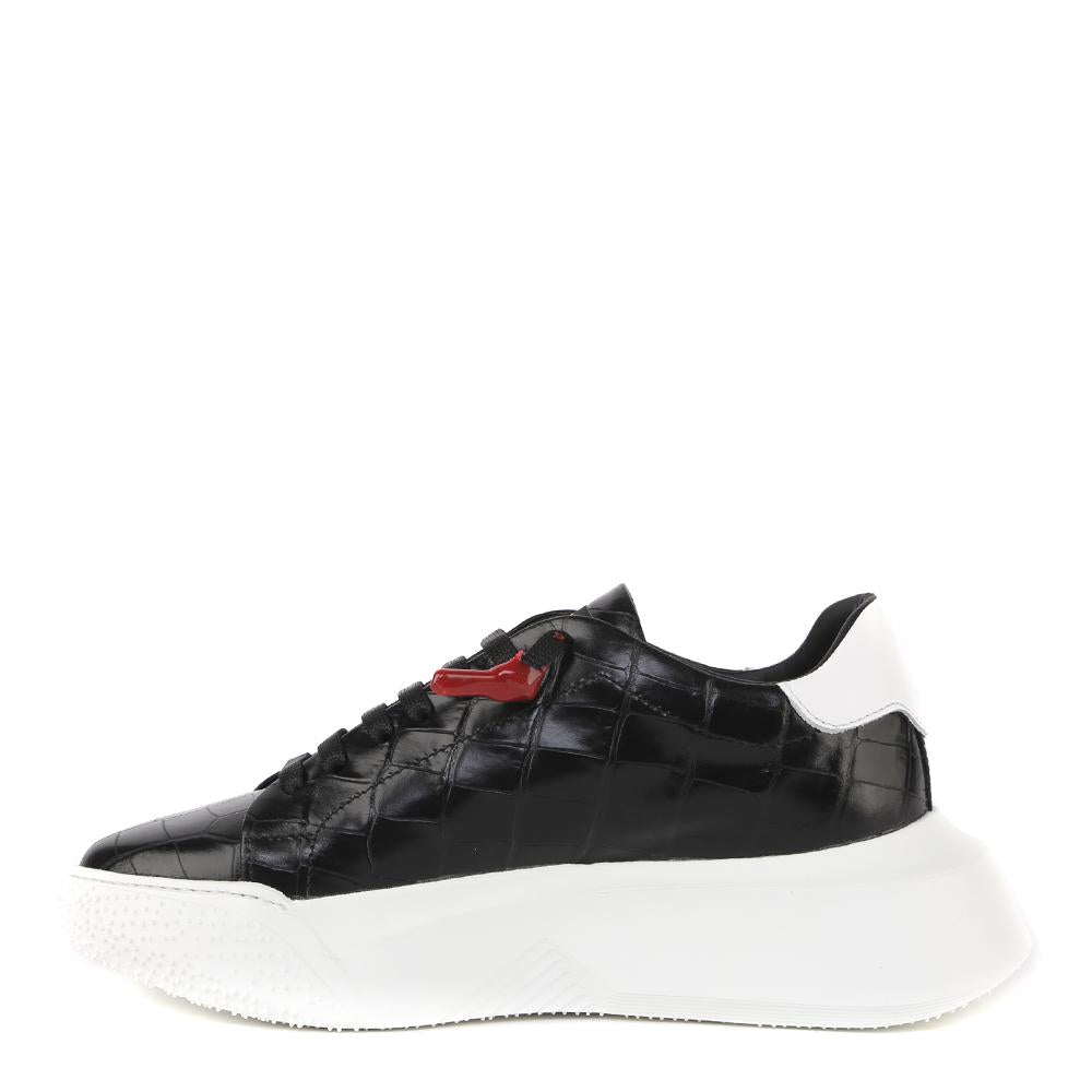 SNEAKERS NEMESIS IN PELLE STAMPA COCCODRILLO AI 2020 NEMESIS2 CROCKBLACK GIULIANO GALIANO