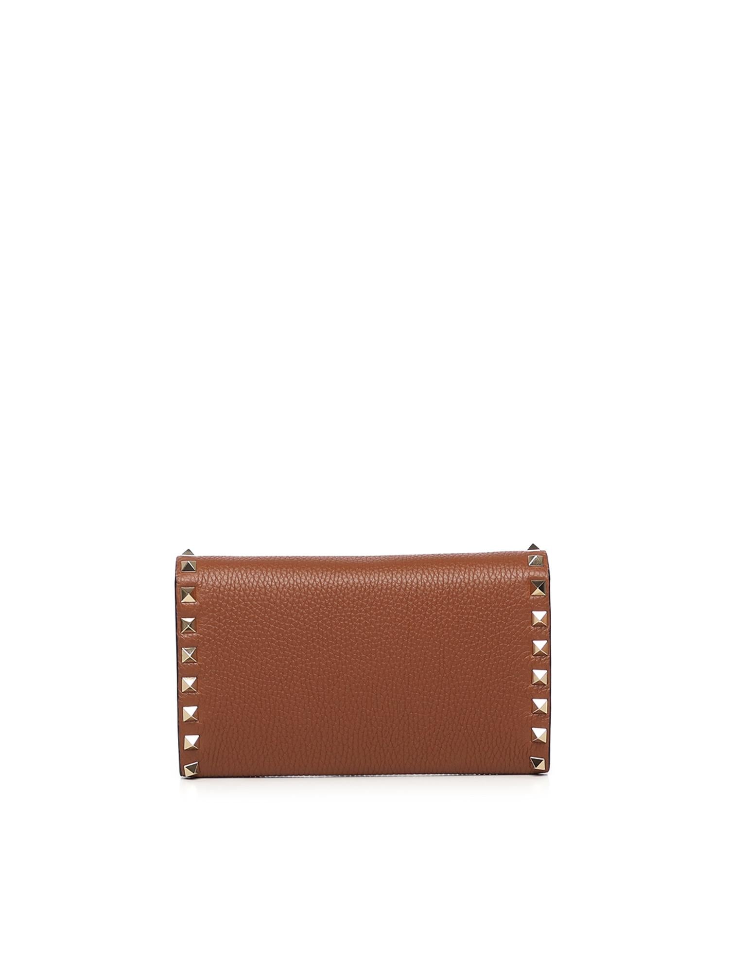 Portafoglio Rockstud in pelle con catena 7W2P0AR6 VSHHG5 VALENTINO GARAVANI