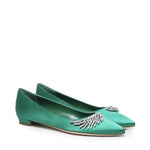 Ballerine Pluma in raso con fibbia gioiello 124-2671-0005 -3206 MANOLO BLAHNIK