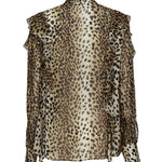 Camicia in georgette stampata con volant 2C354A M9905 BLUMARINE