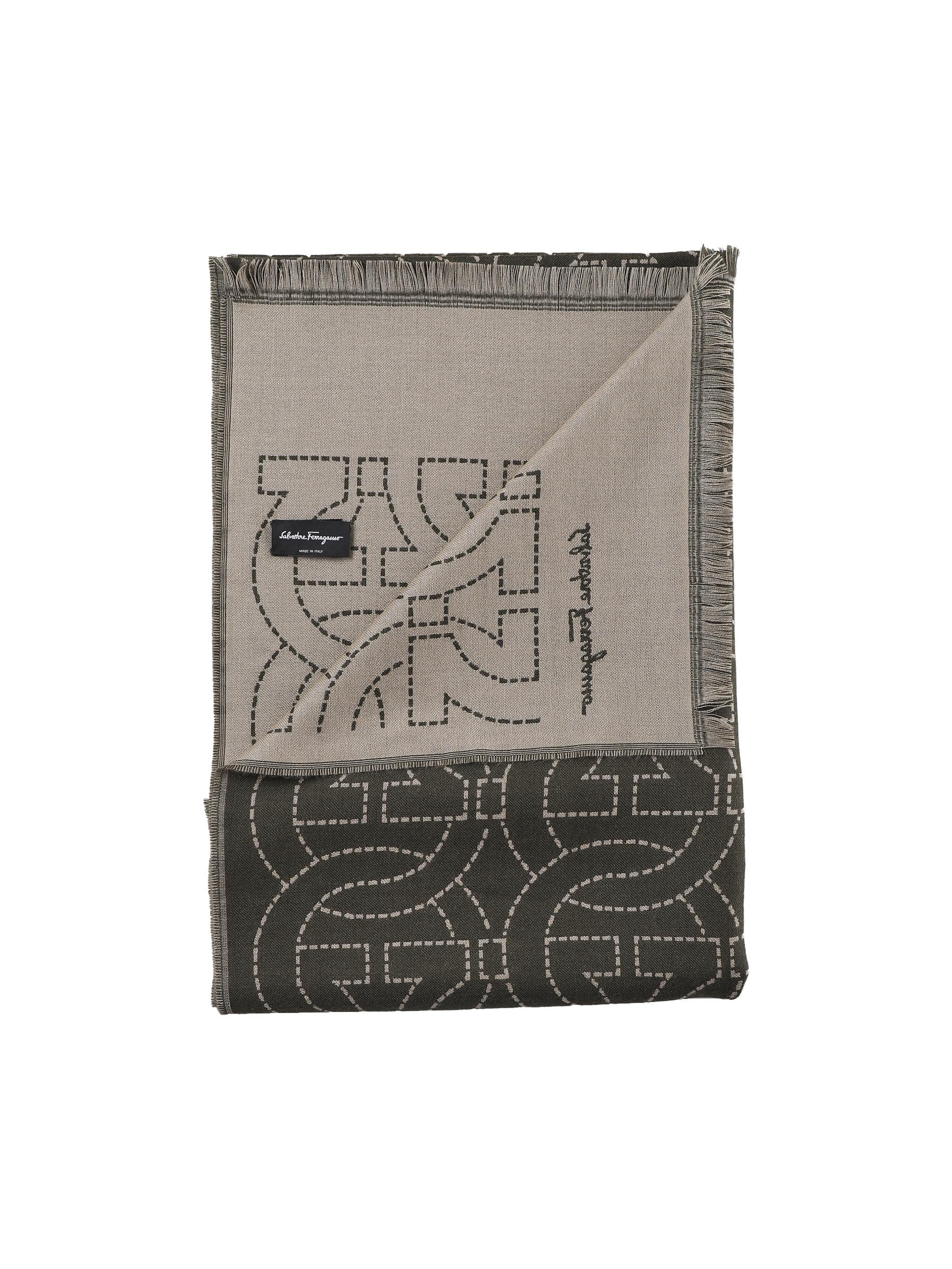 Sciarpa in lana con logo Gancini 520068 754856003 FERRAGAMO