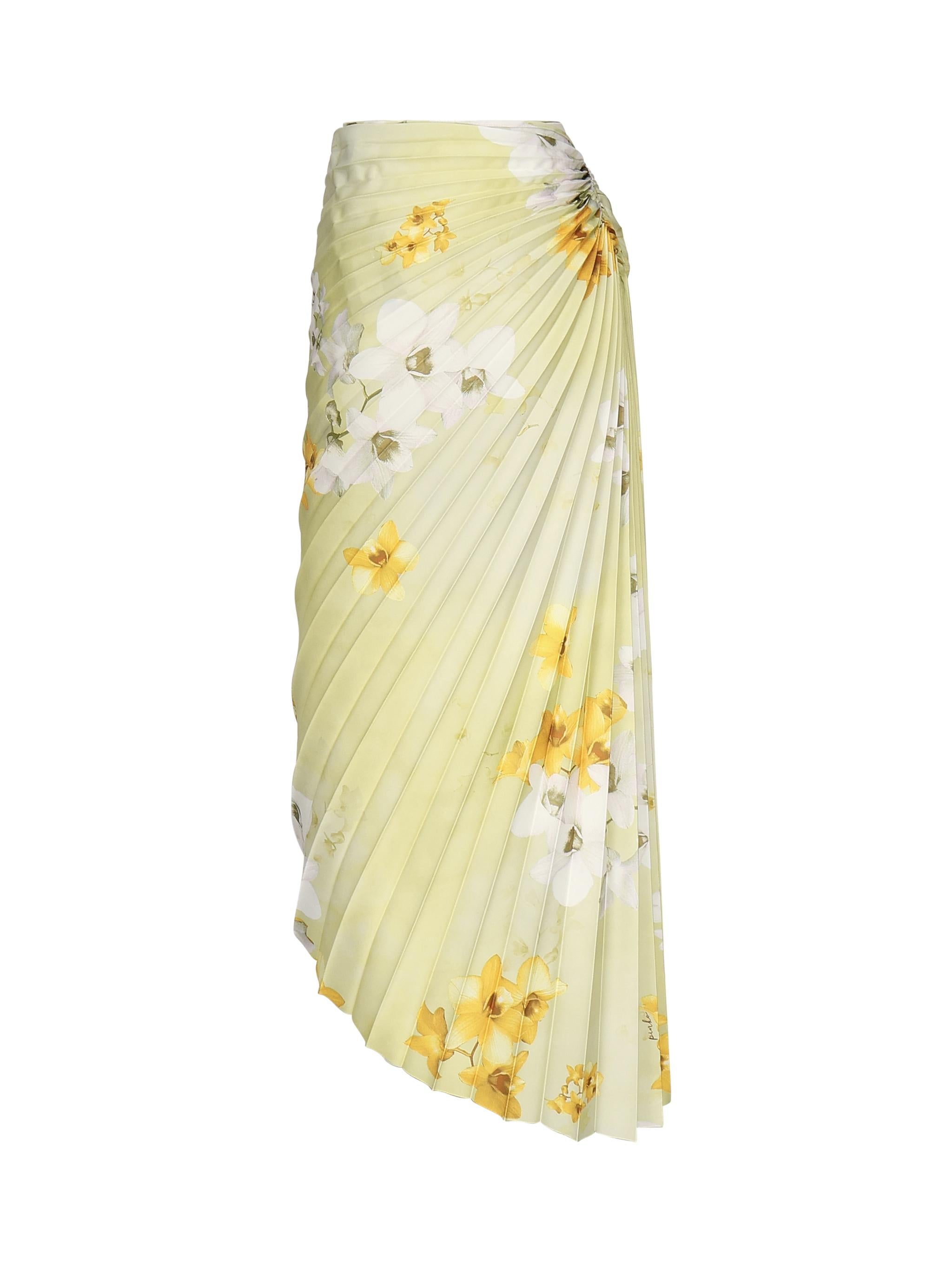 Gonna plissettata con stampa floreale 104678 A2F2VGB PINKO
