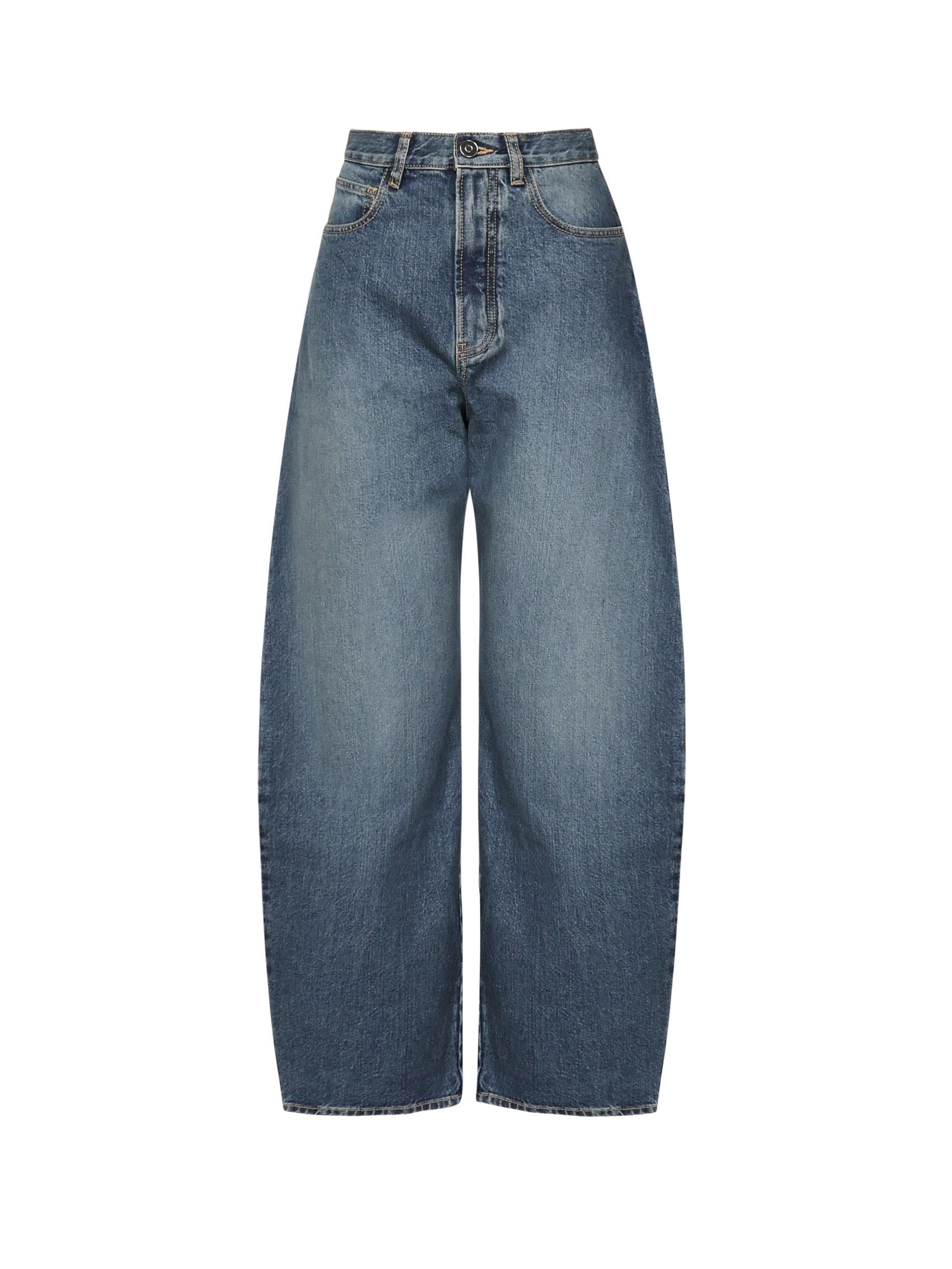 Jeans Round in denim délavé AA9P0176T536A 525 ALAIA
