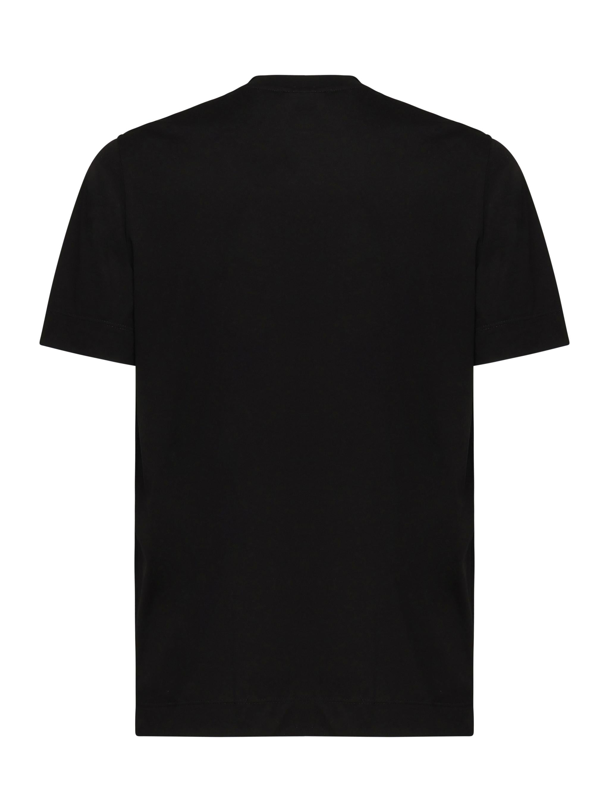 T-shirt girocollo in cotone AIGUE -NERO GIULIANO GALIANO