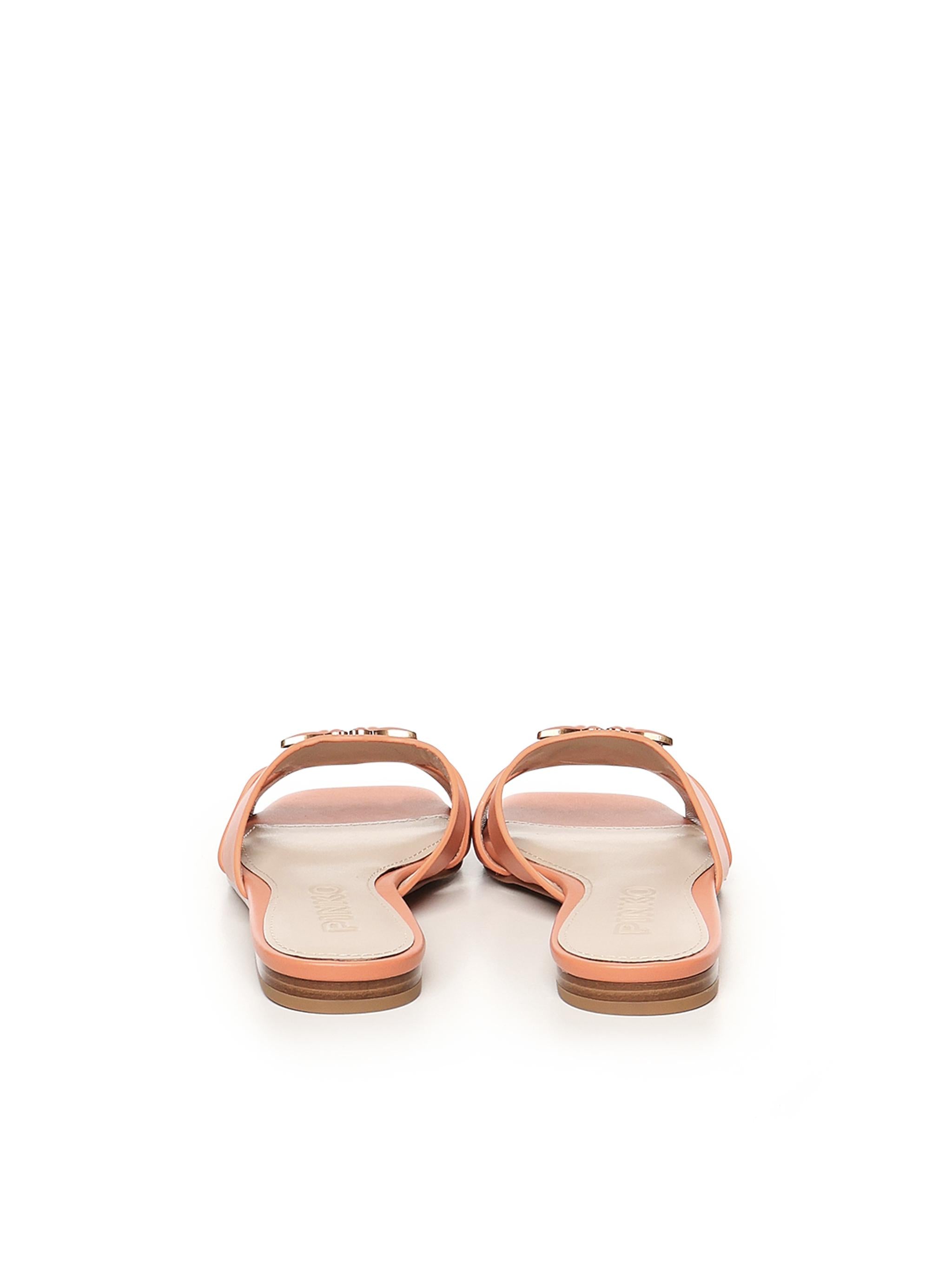 Ciabattine in nappa con logo uccellini SD0313 P003Q74 PINKO