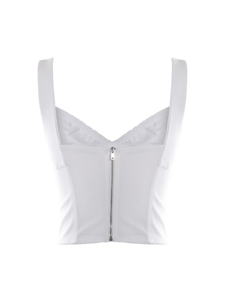 Top in tessuto tecnico con lavorazione in pizzo F7T19T G9798W0800 DOLCE & GABBANA