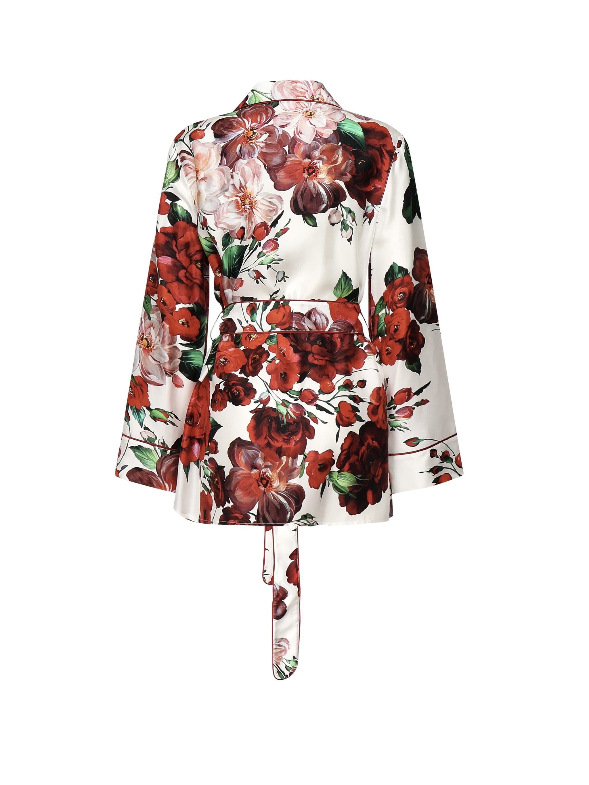 Camicia pigiama stampa Rose F5I89T IS1ZDHA5PD DOLCE & GABBANA
