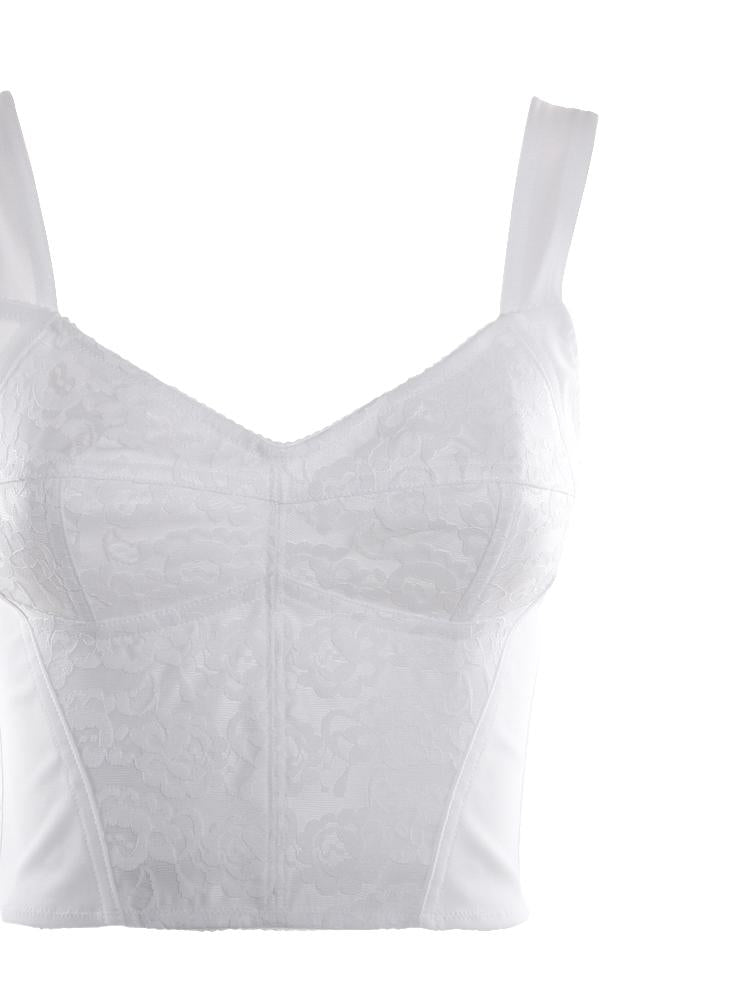 Top in tessuto tecnico con lavorazione in pizzo F7T19T G9798W0800 DOLCE & GABBANA
