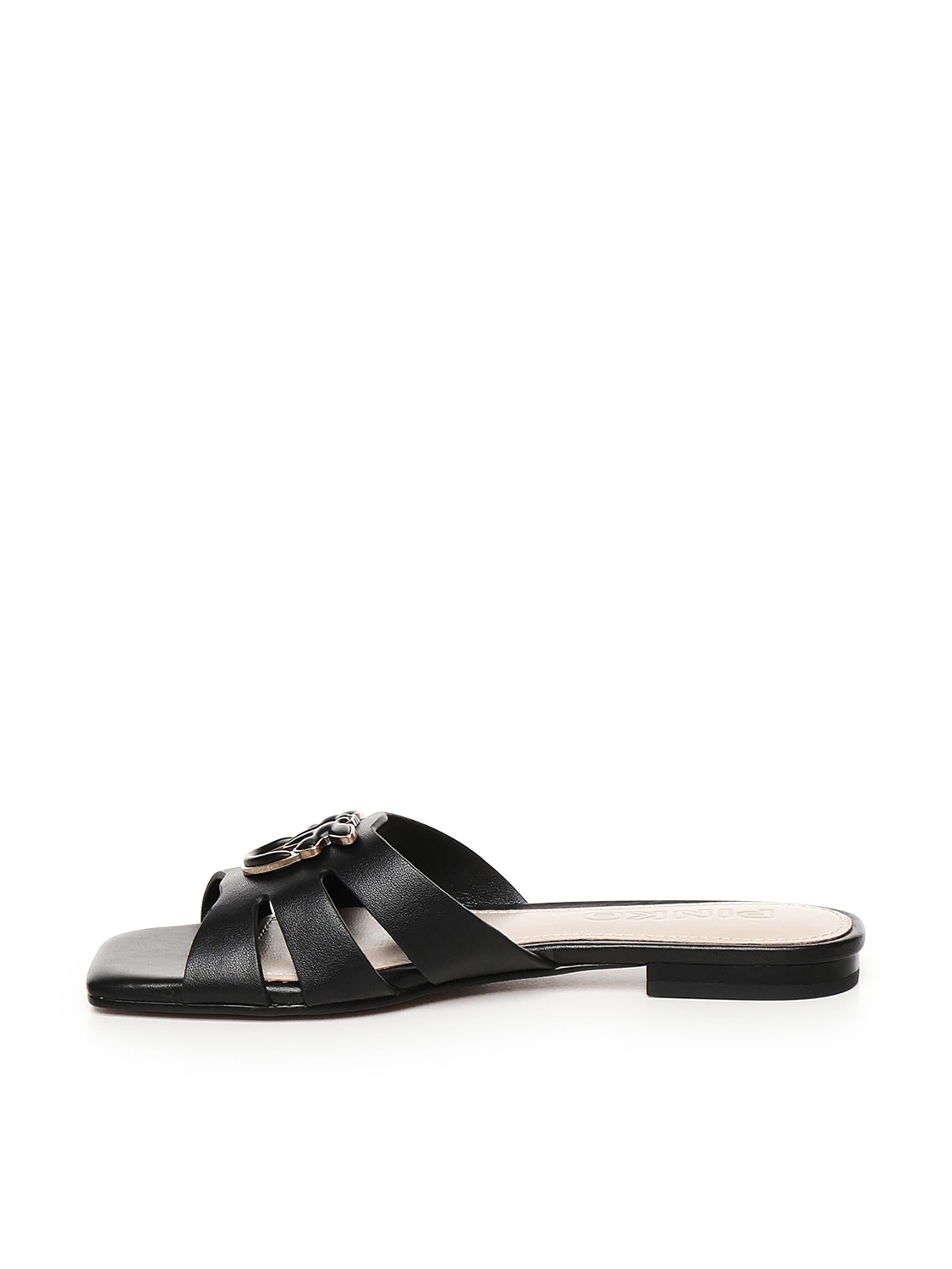 Ciabattine in nappa con logo uccellini SD0313 P003Z99 PINKO