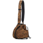 Borsa secchiello a tracolla piccola in suede leopardato 104303 A32AM35Q PINKO