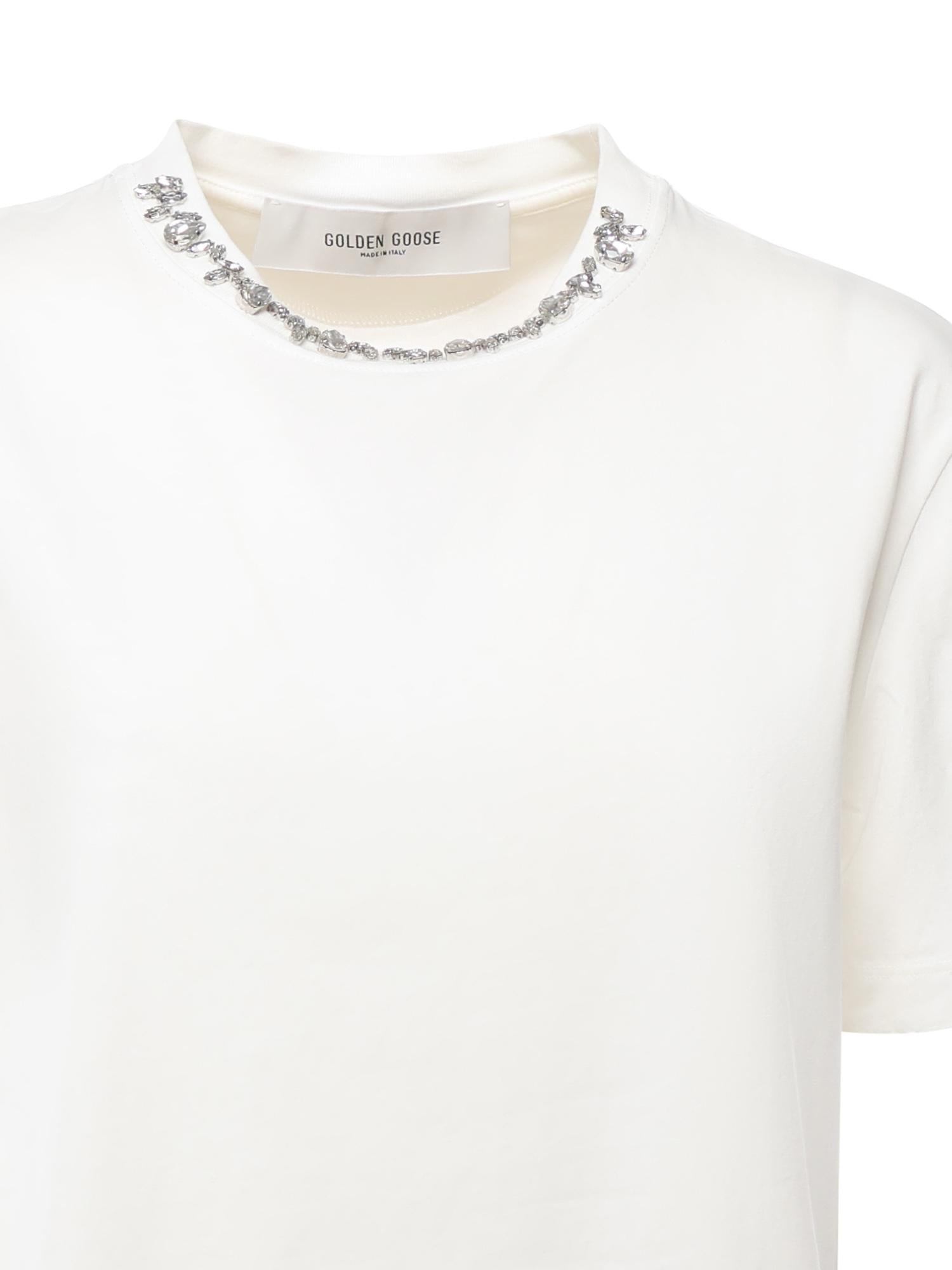 T-shirt con cristalli GWP01220 P00067310363 GOLDEN GOOSE