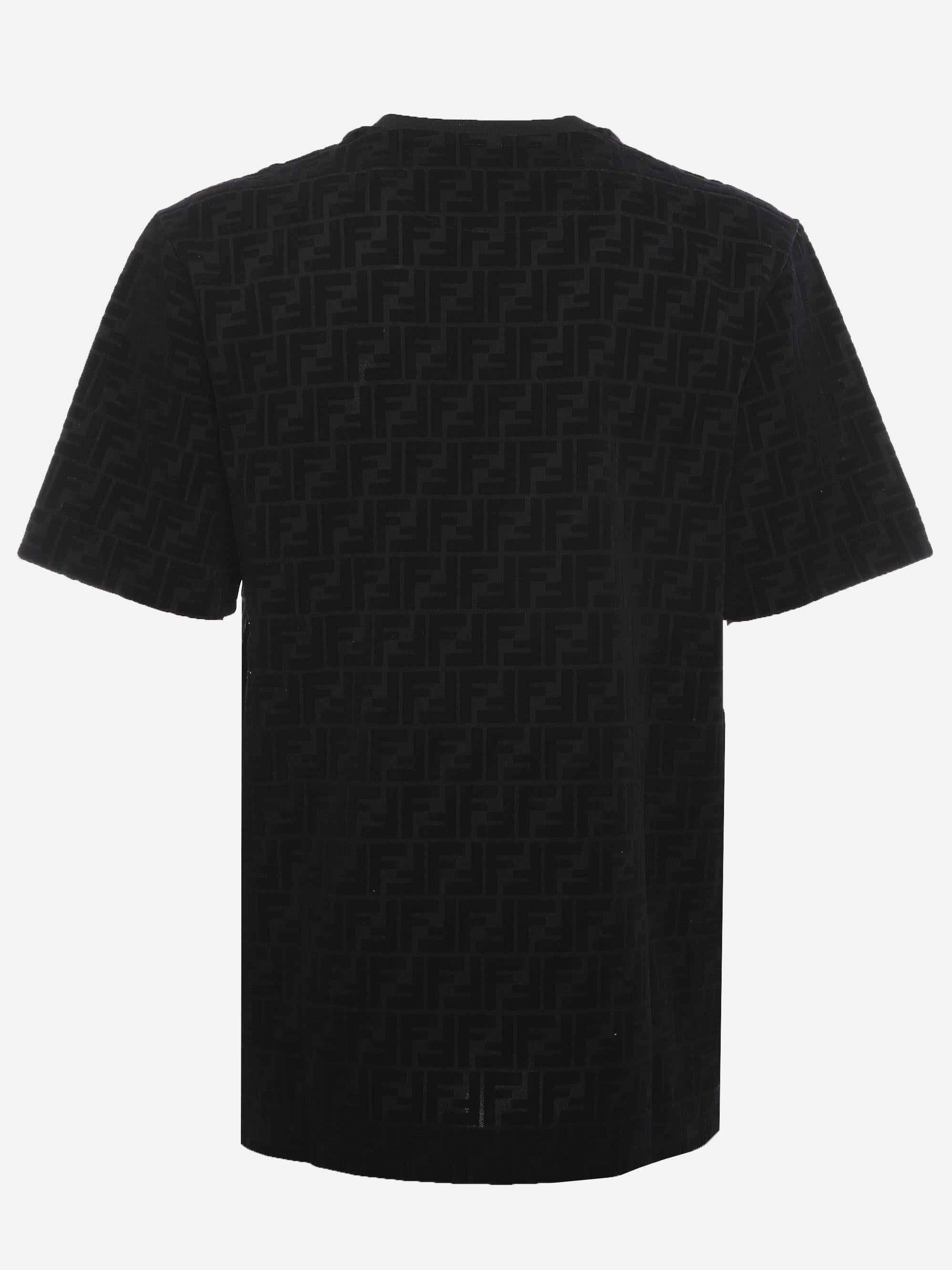T-shirt in piquet con logo all-over FY0936 A7D5F0ABB FENDI