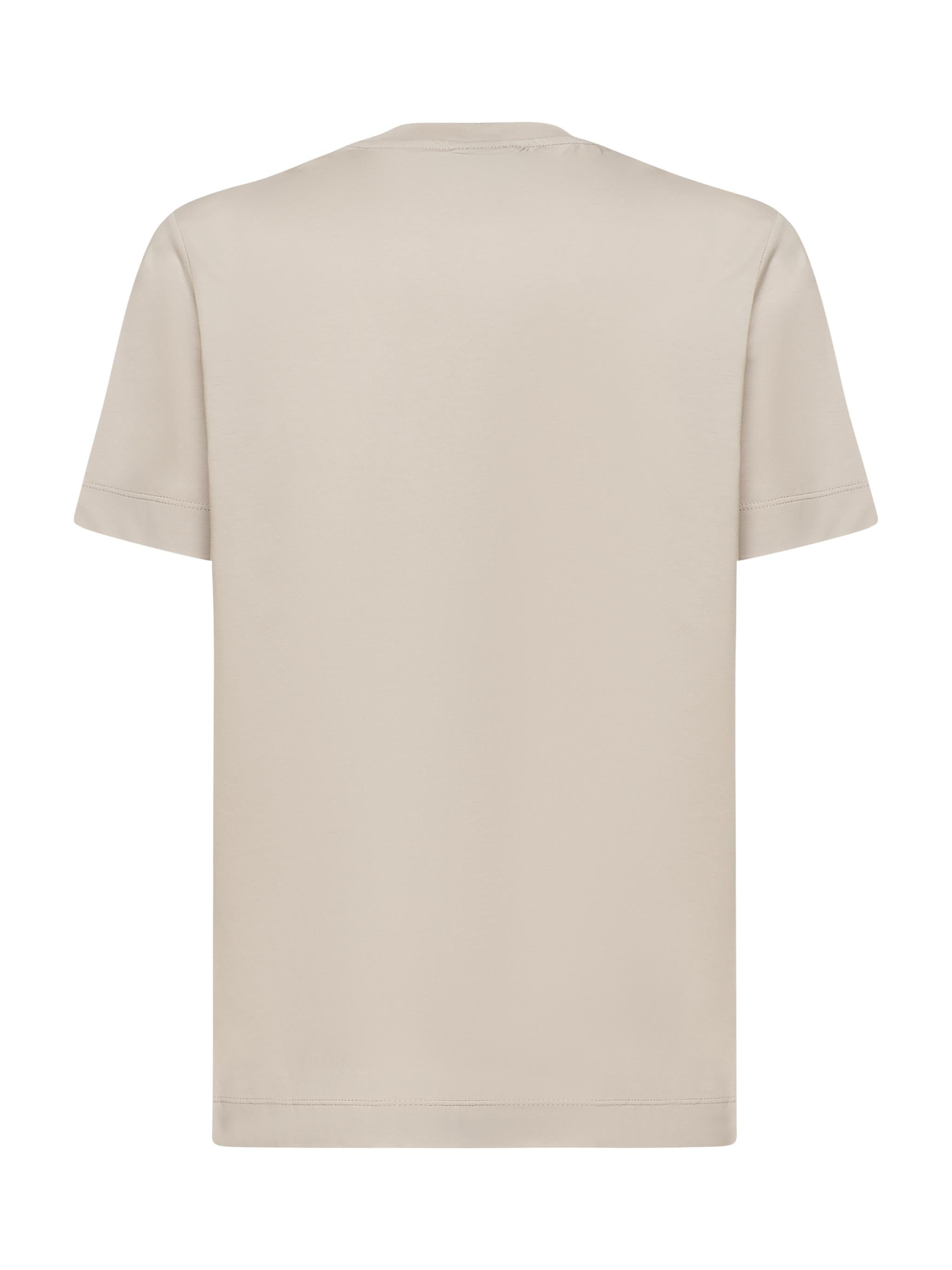 T-shirt girocollo in cotone AIGUE -BEIGE GIULIANO GALIANO