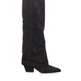 Stivali Jane Fold in pelle scamosciata <BR/> PX1803XV003 EBANO PARIS TEXAS