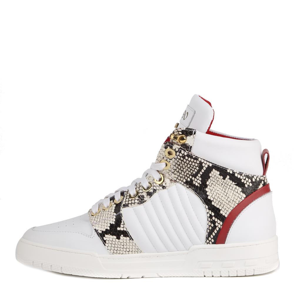 SNEAKERS 1990 BIANCHE E PITONATE IN PELLE AI 2020 1990 PYTONWHITE-GREY GIULIANO GALIANO
