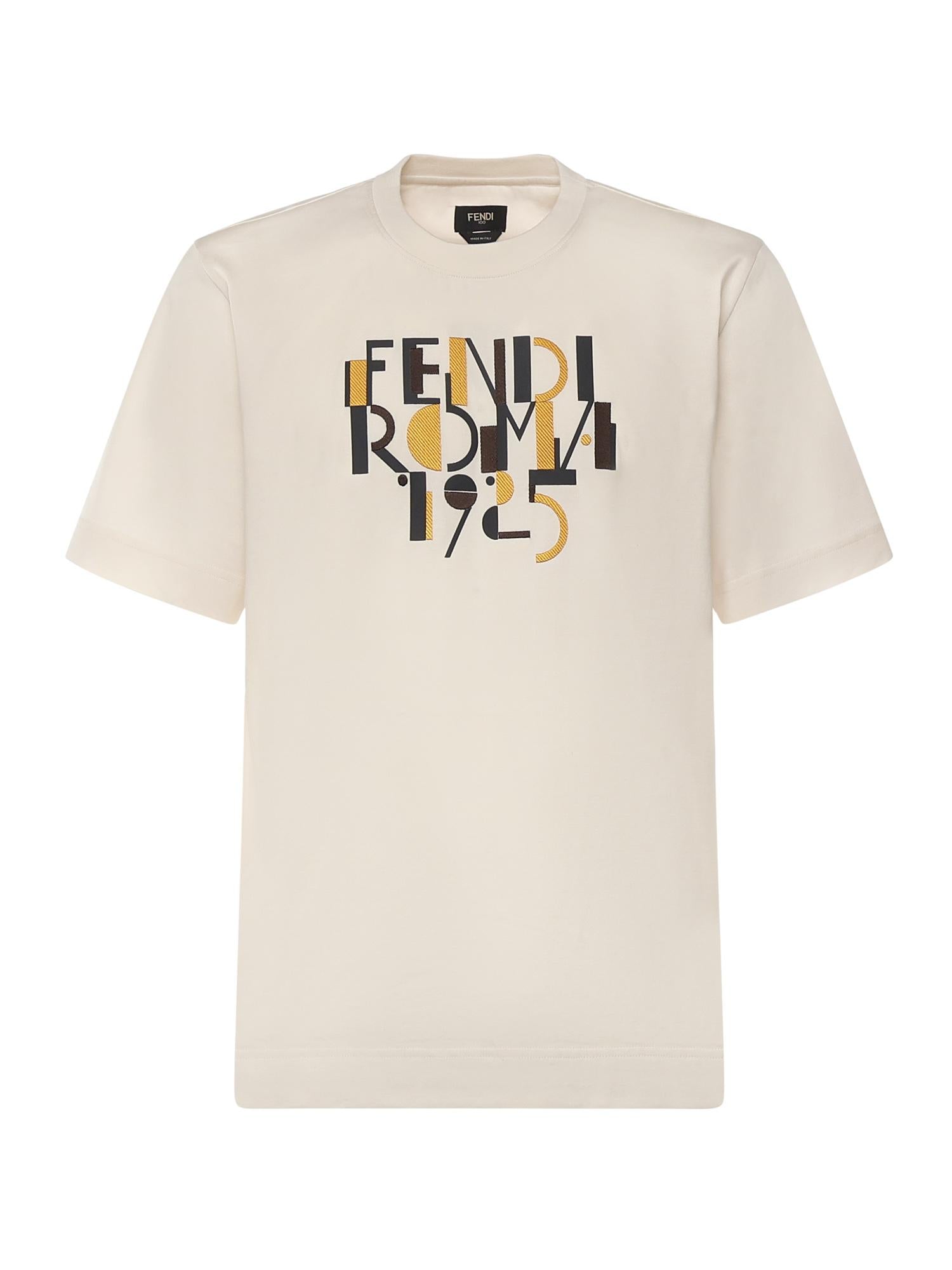 T-shirt in cotone con stampa logo FY0936 AVOHF1J7C FENDI