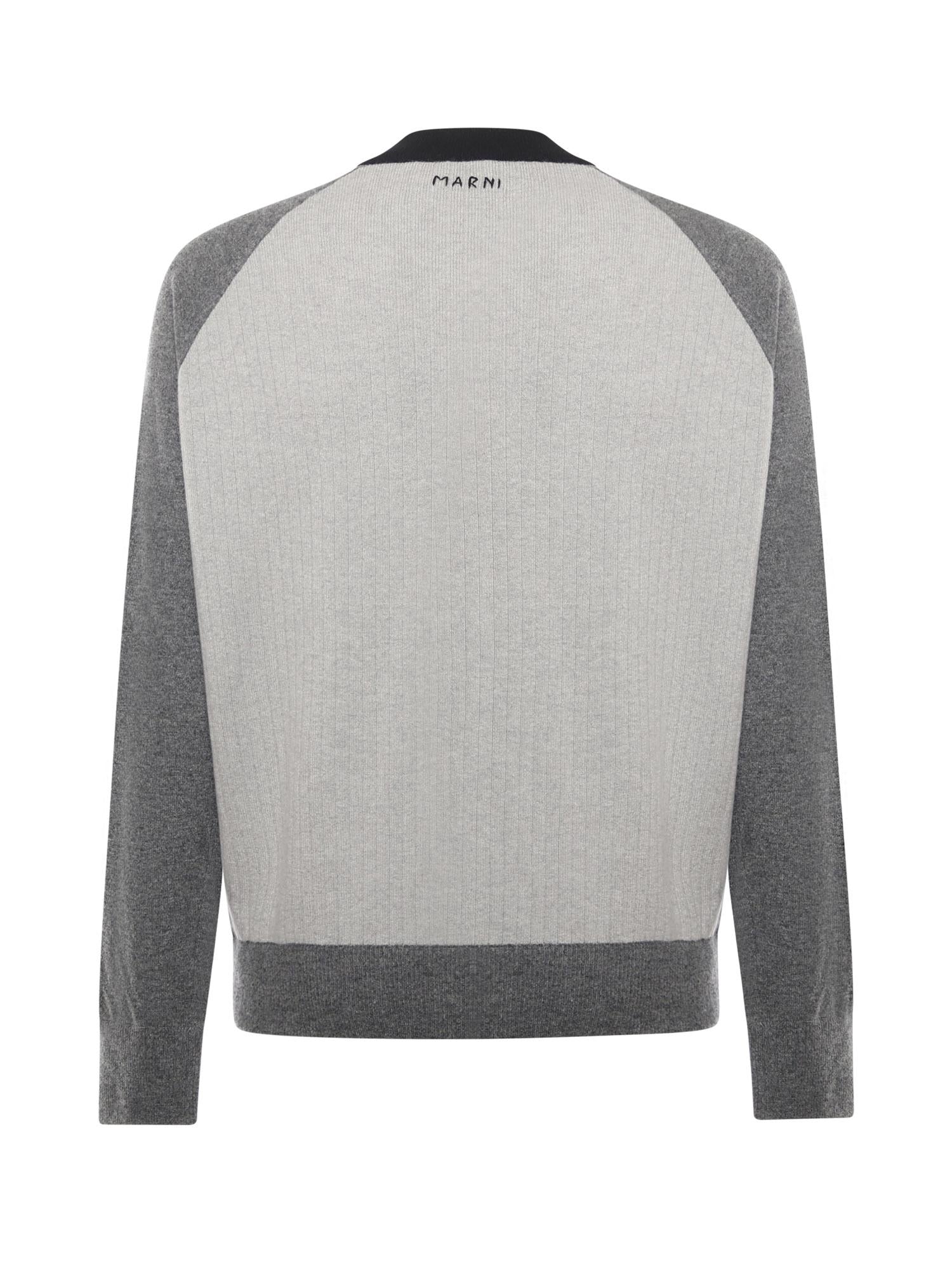 Cardigan in lana con collo bomber CDMG0165Q0 UFH55100N15 MARNI