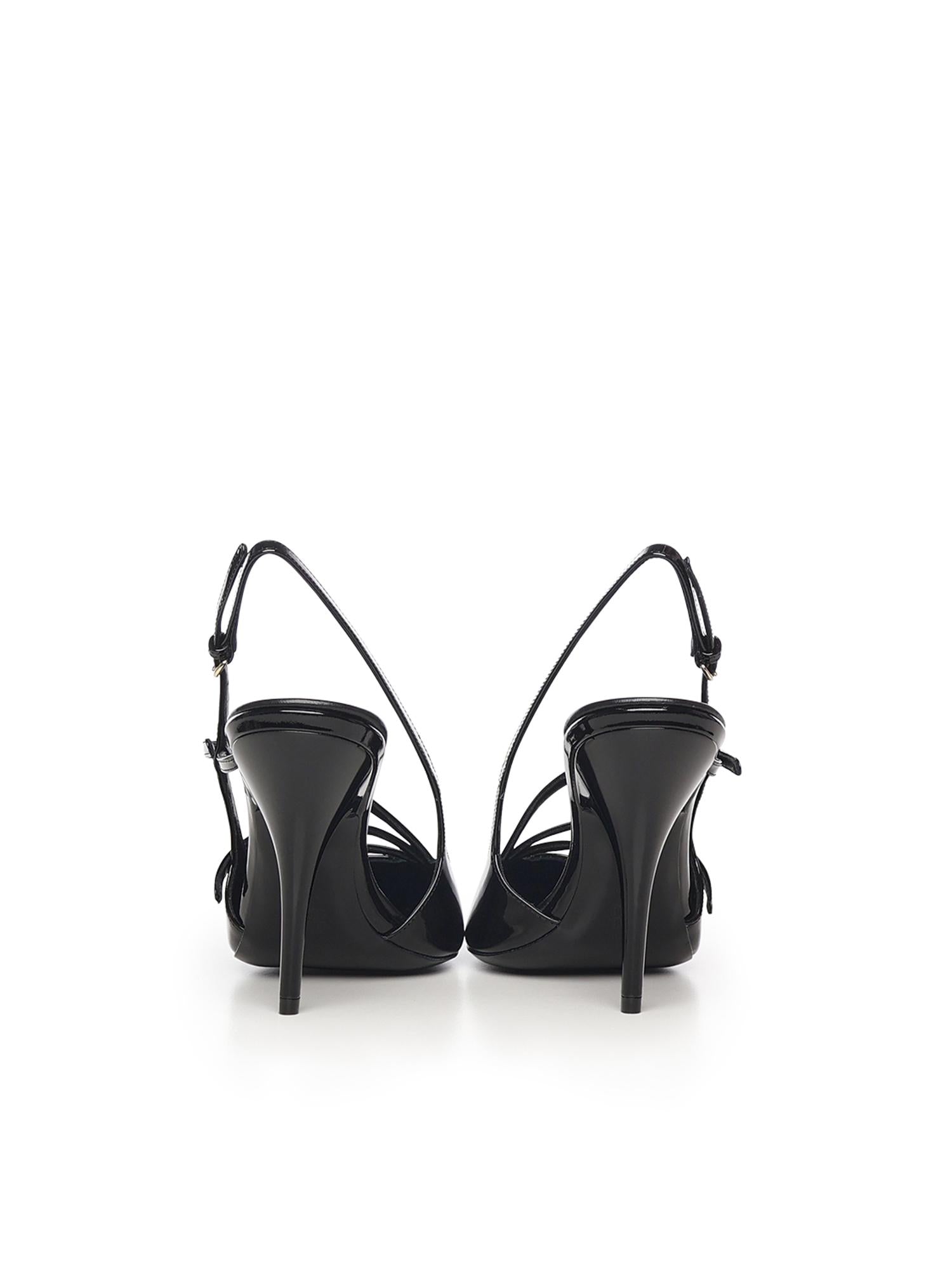 Slingback in vernice con fibbie 5I013E 069F0002 MIU MIU