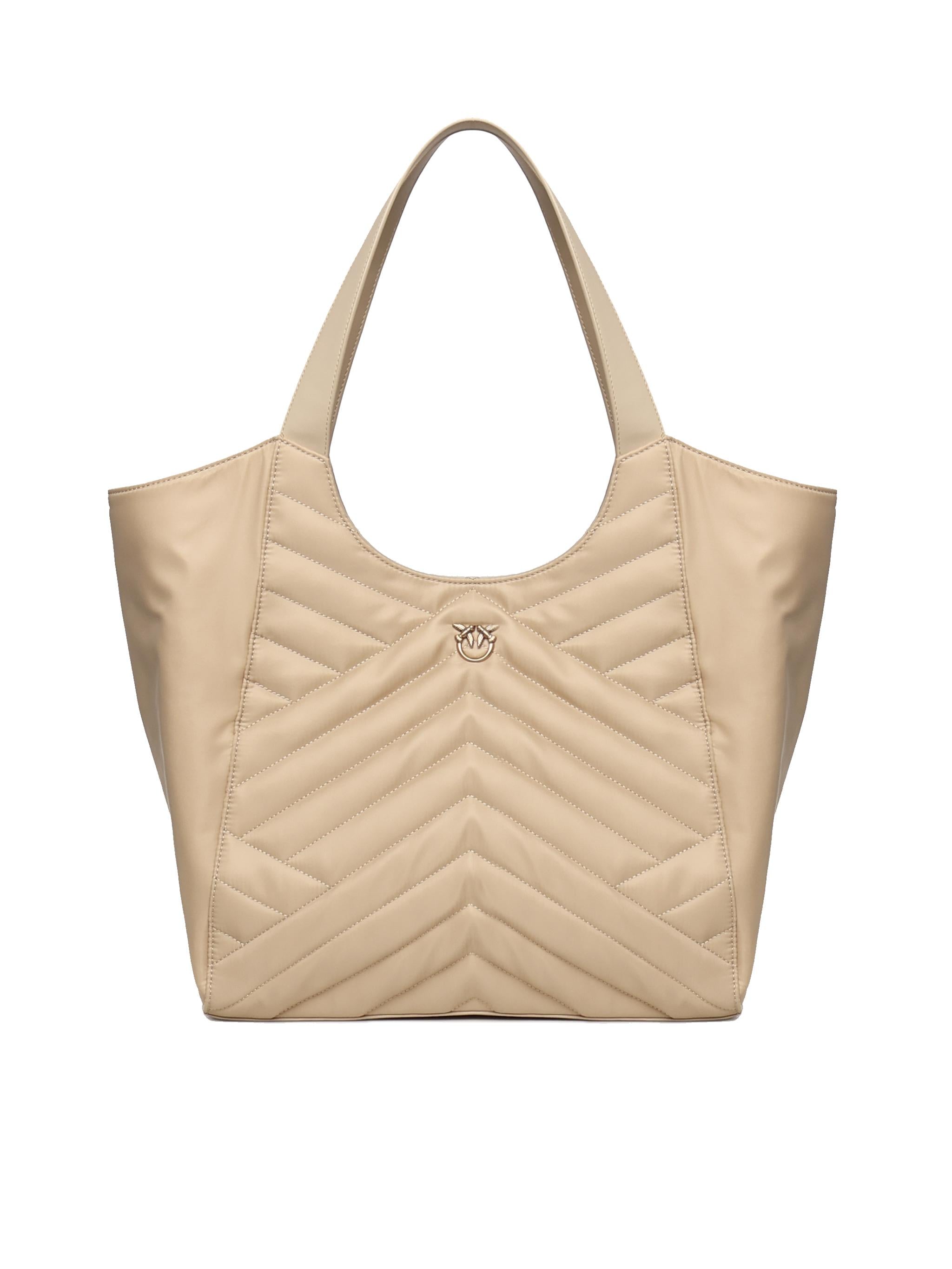 Borsa shopper in tessuto trapunta puzzle 104536 A1EUC50Q PINKO