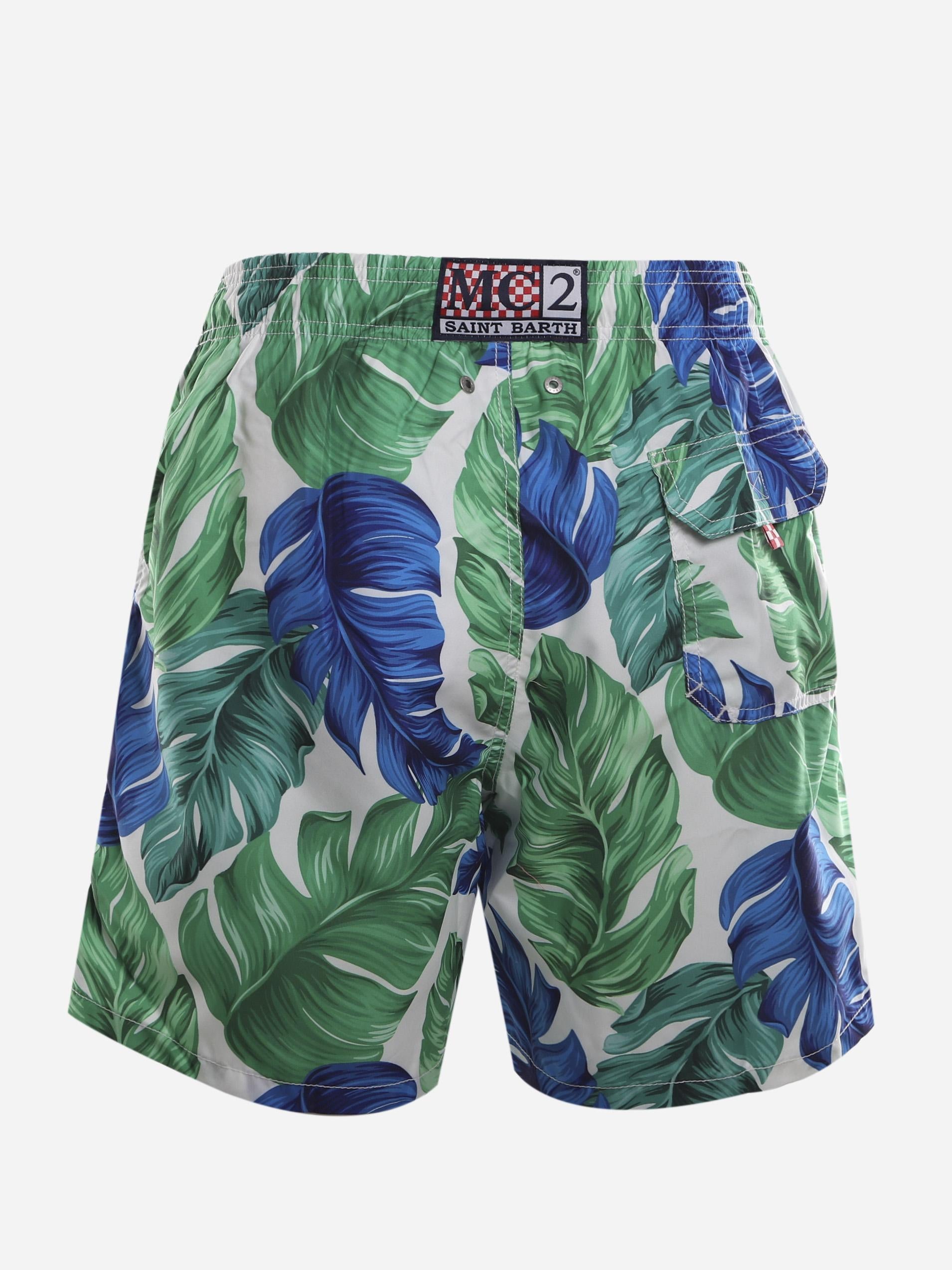 Costume da bagno con stampa foglie tropicali all-over GUSTAVIA -BNLF01 MC2 SAINT BARTH