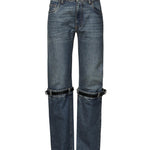 Jeans dritti con fibbia in pelle COPP32F2014 BLU COPERNI